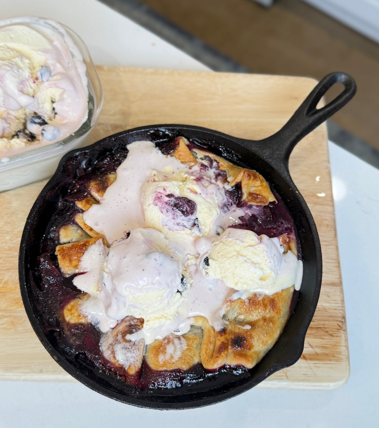 Cast Iron Crush: Two Skillet Desserts for Small Summer Gatherings (and the Ice Creams That Love Them Back)