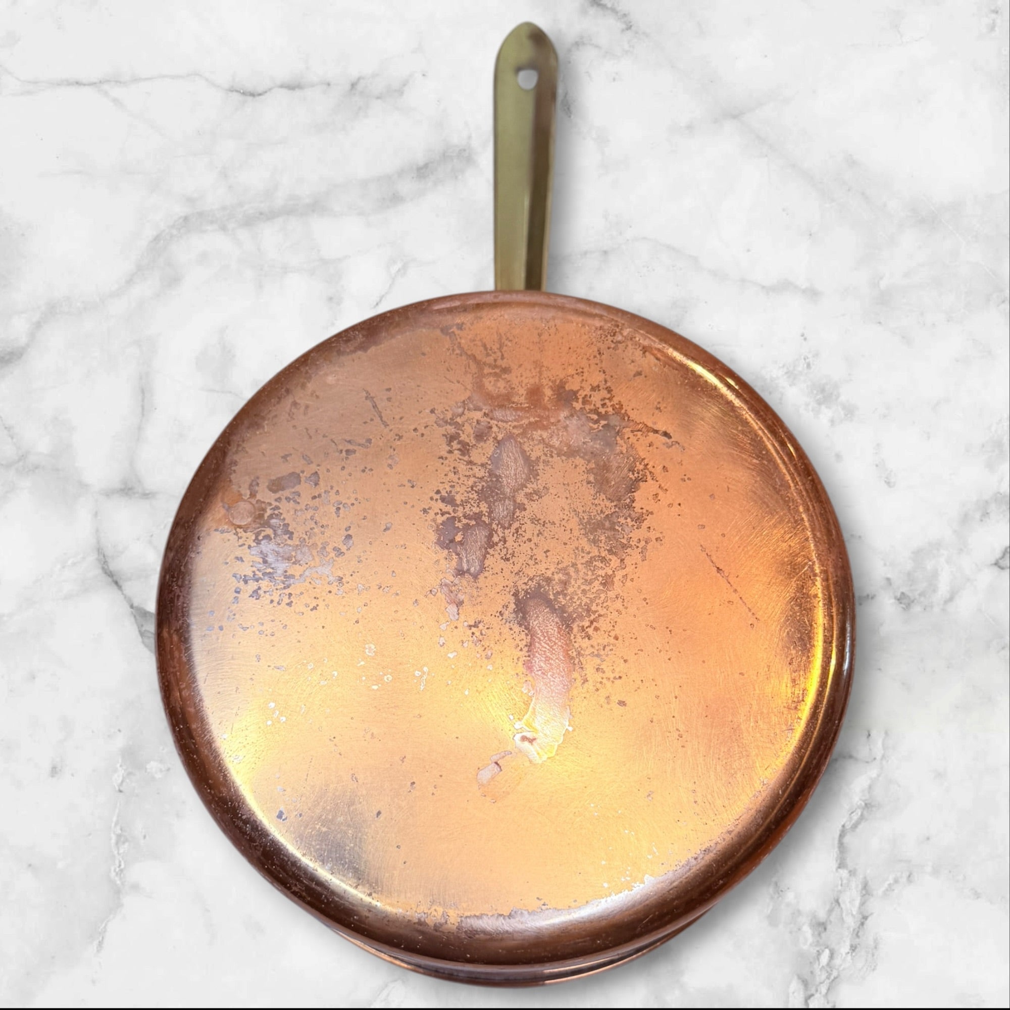 Made in Portugal Copper Saucepans | Set of 2 | Brass Handles | Good Condition