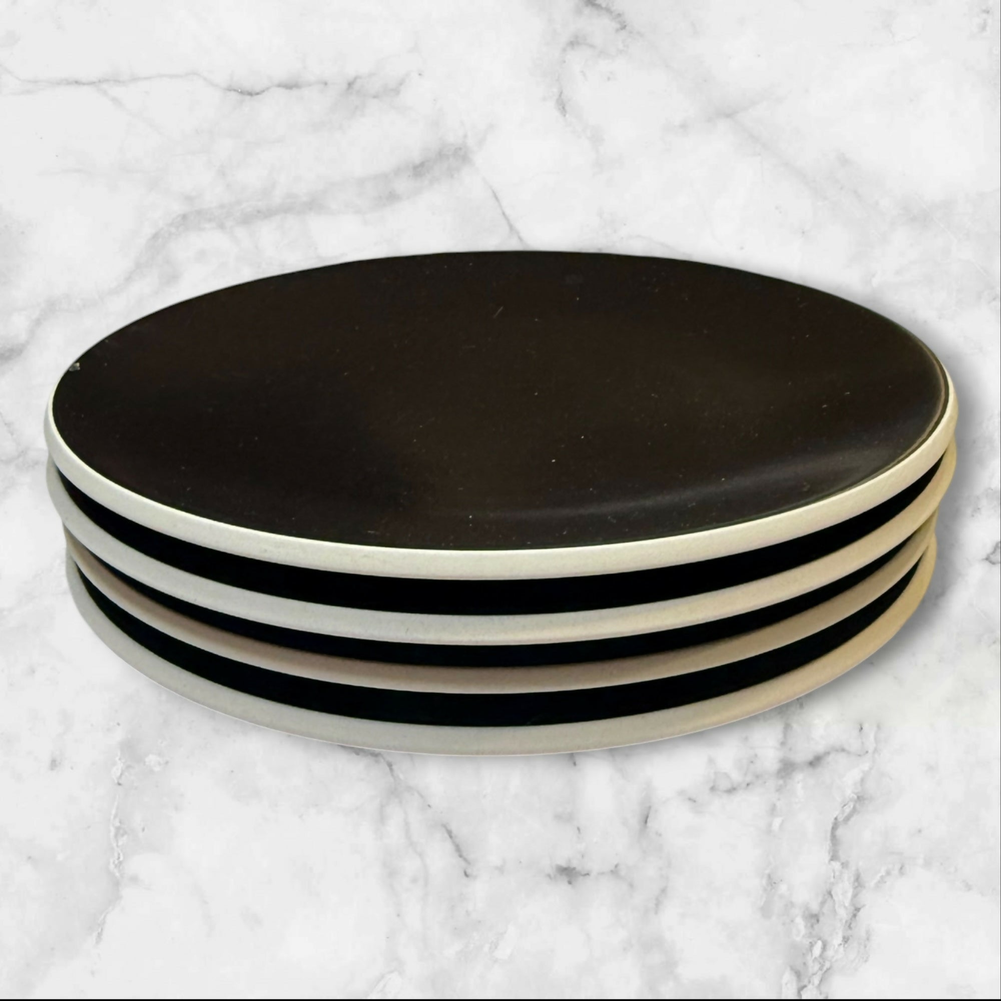 Sasaki Colorstone Matte Black Salad Plates | Set of 4 | Great Condition