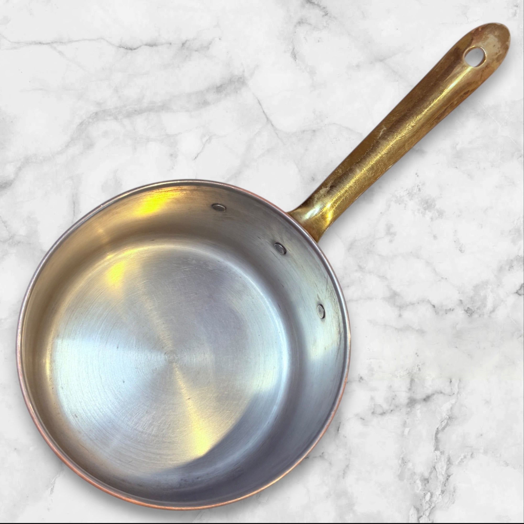 Made in Portugal Copper Saucepans | Set of 2 | Brass Handles | Good Condition