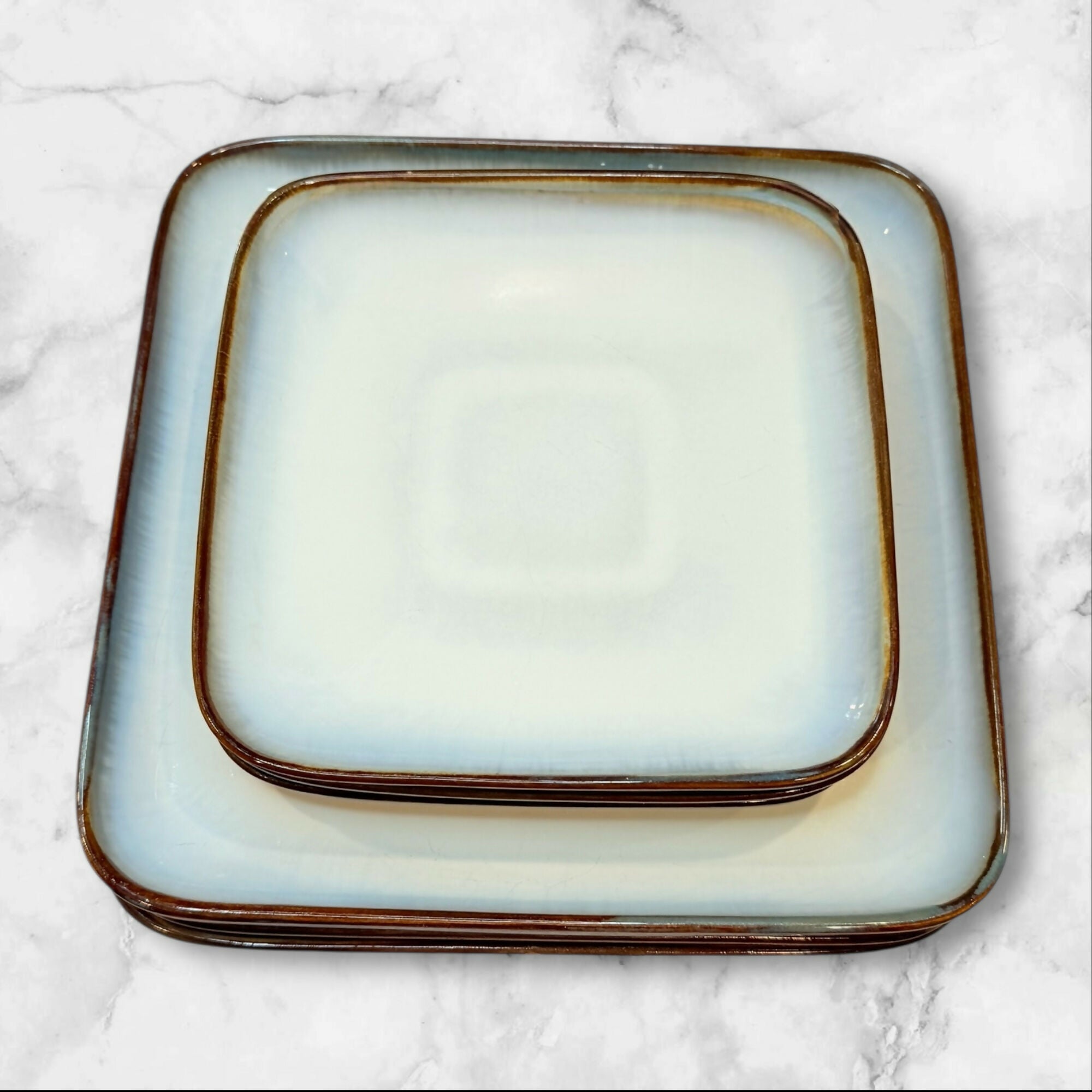 Sango Concepts Avocado Square Plates Dinner & Salad Set of 6 | Great
