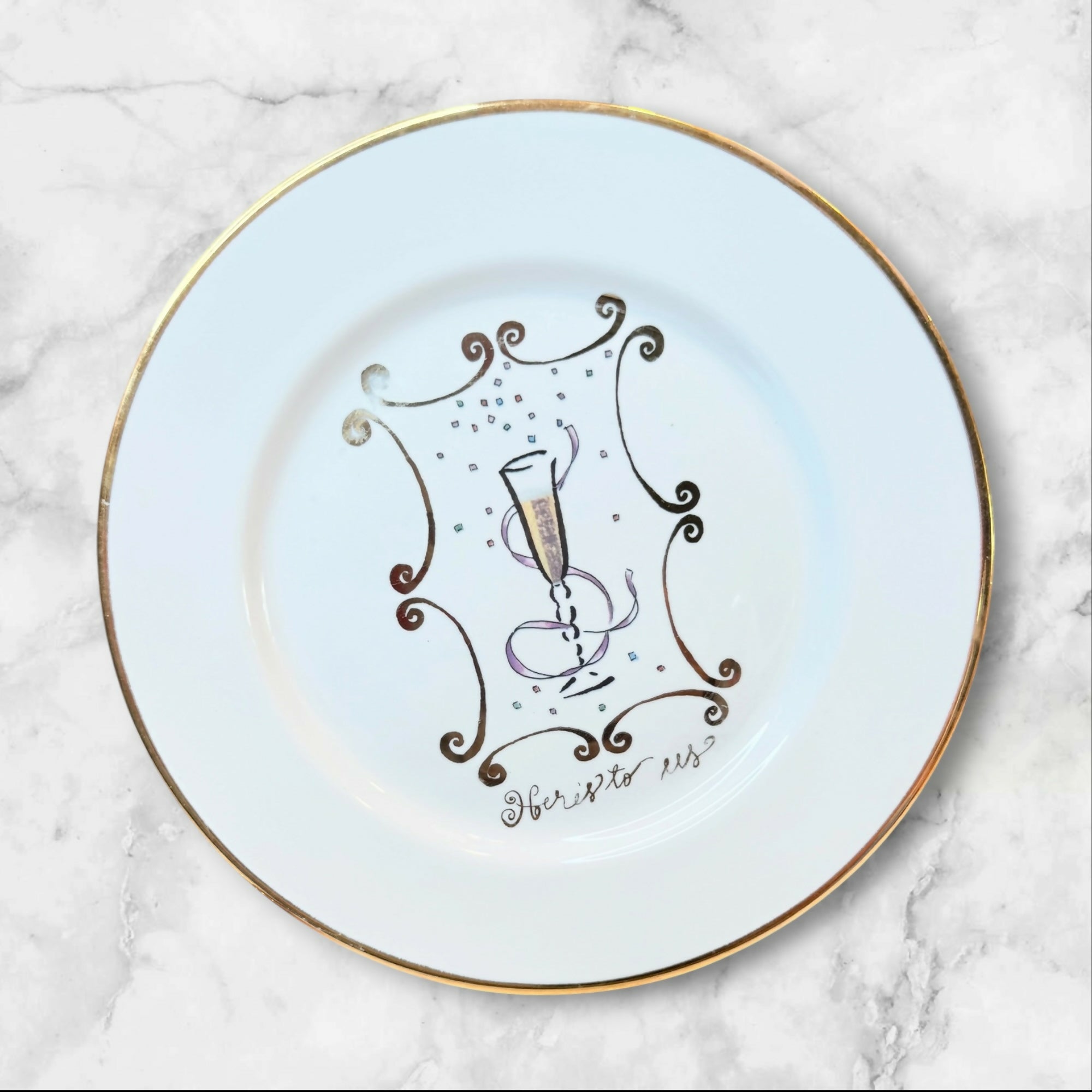 Rosanna Champagne Toast Salad Plates Set of 4 Italy | Gently Used