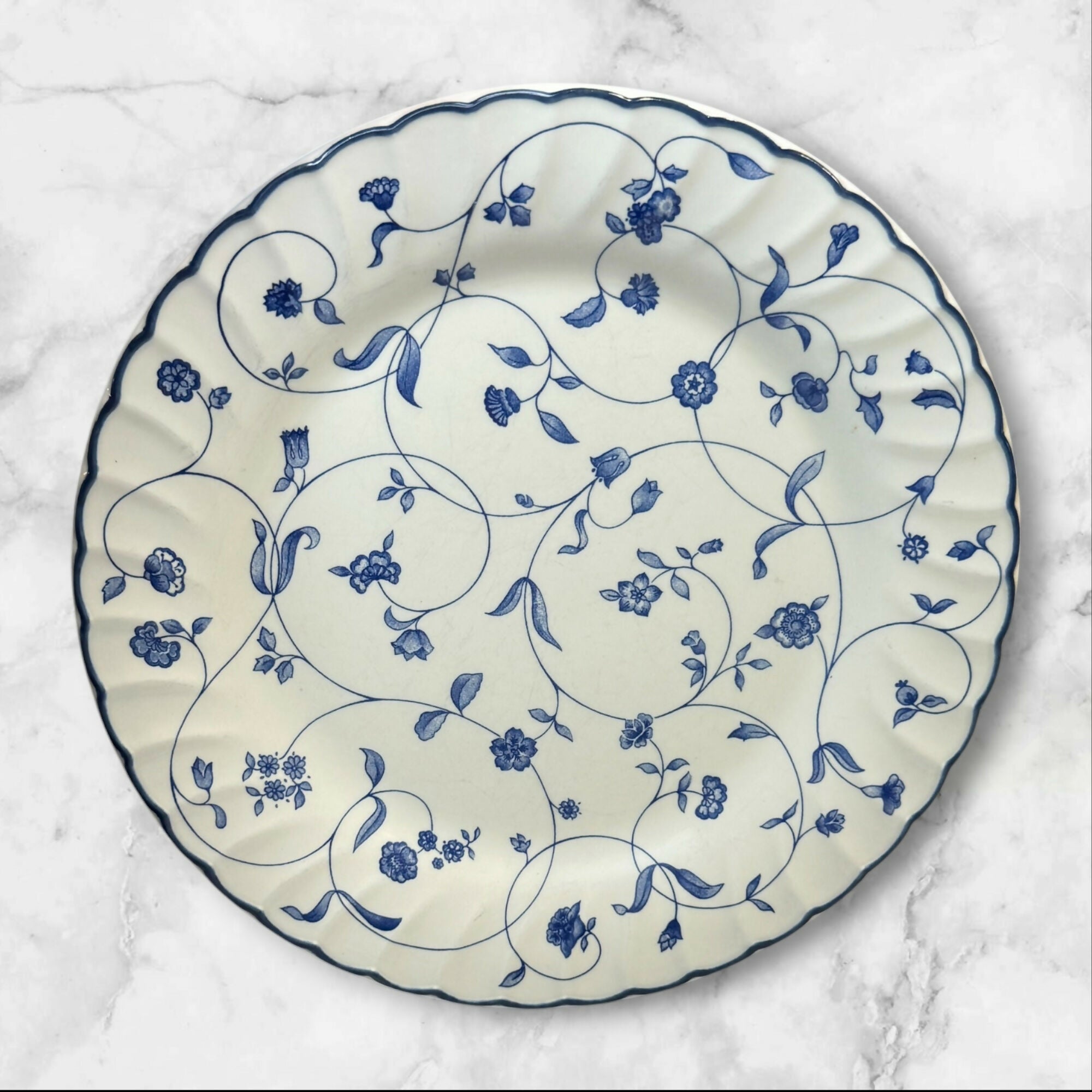 Staffordshire Oakwood Blue Dinner Plates | Set of 4 | Great Condition