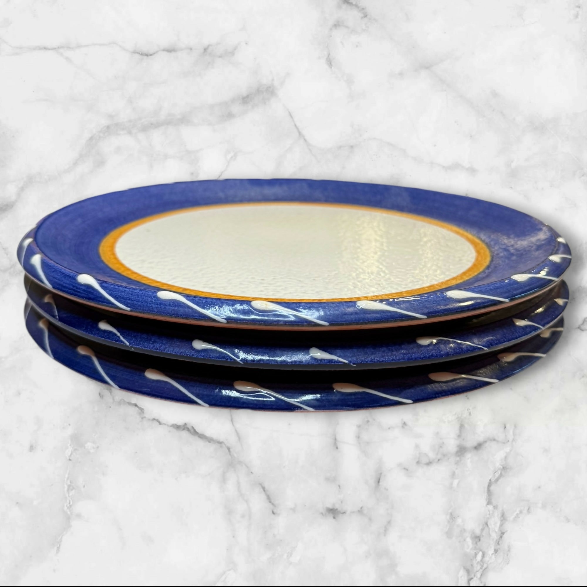Furio La Spezia Dinner Plates Set of 3 | Blue Italian | Good Condition