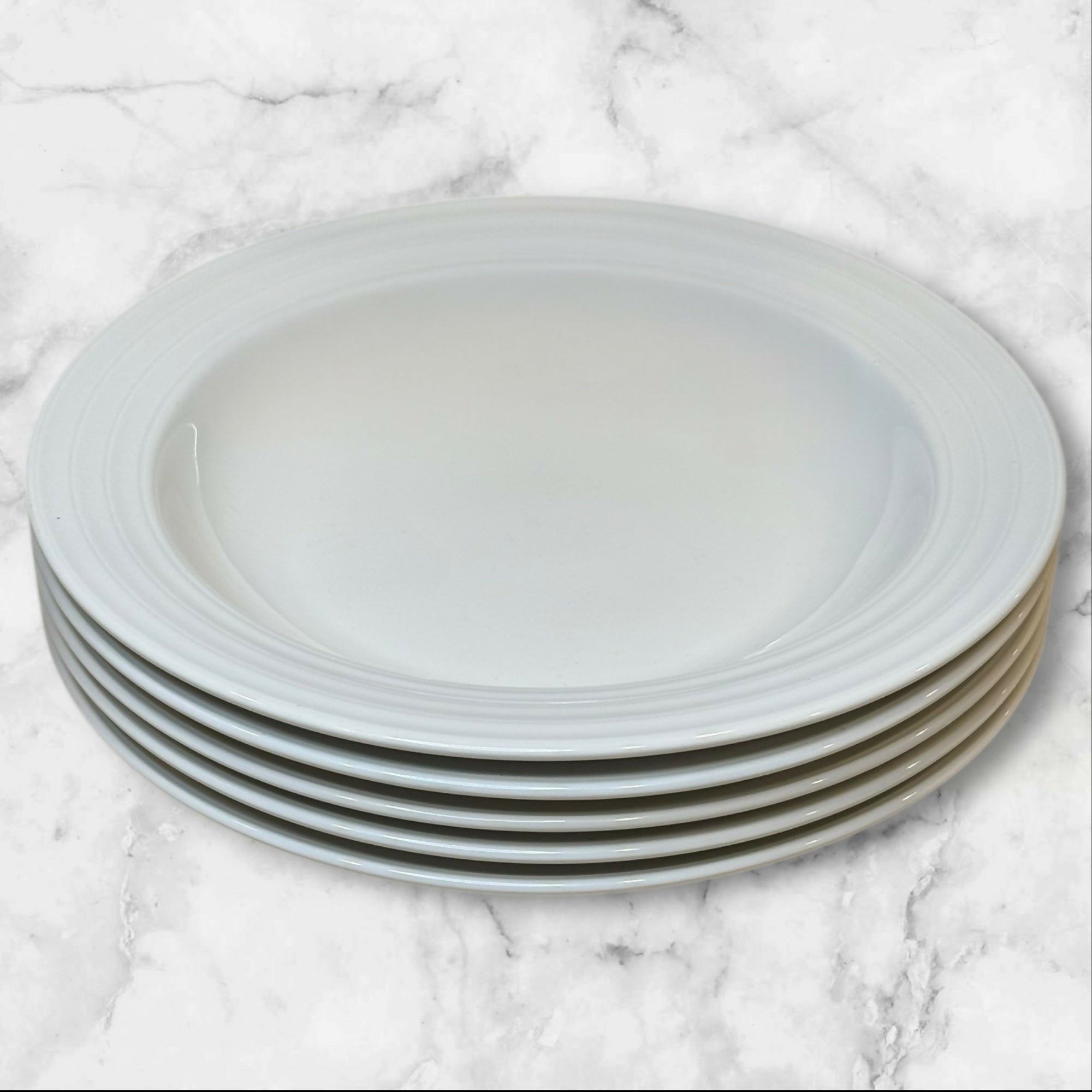 Crate & Barrel Roulette White Low Bowls | Set of 5 | Excellent Condition