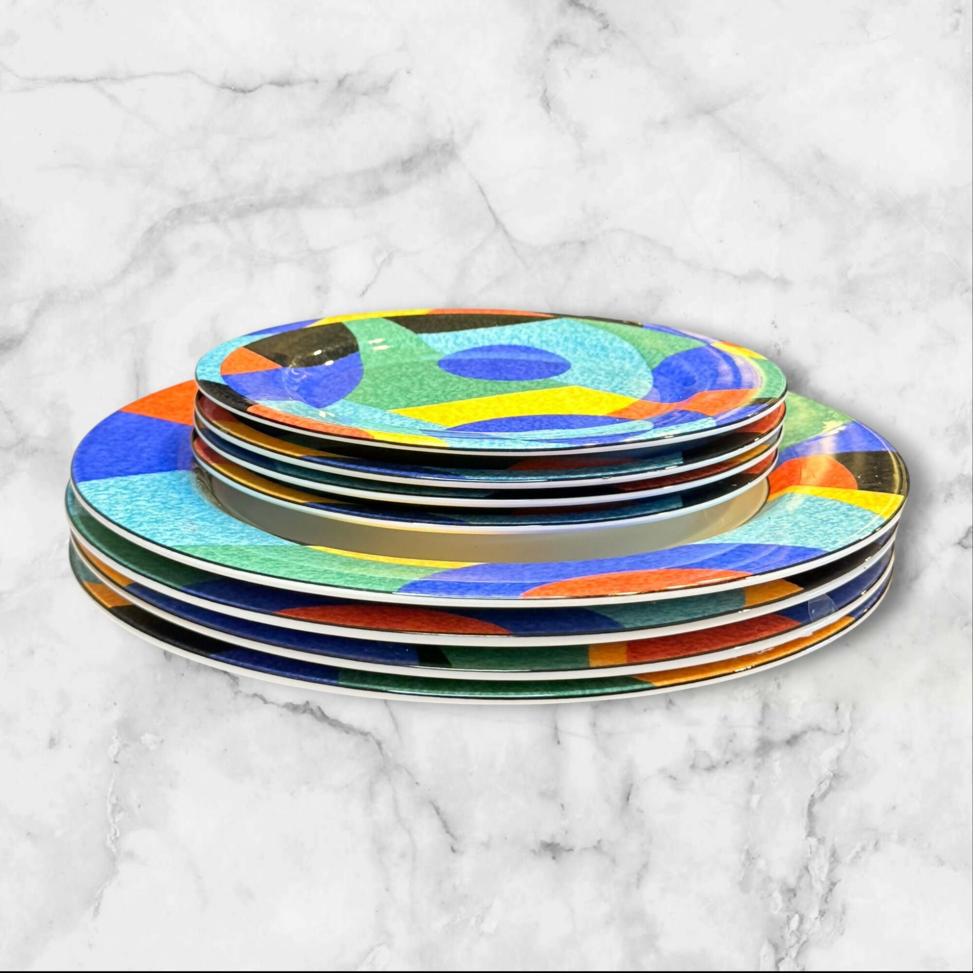 Victoria & Beale Accent Dinner & Salad Plates | Set of 8 | Excellent Condition