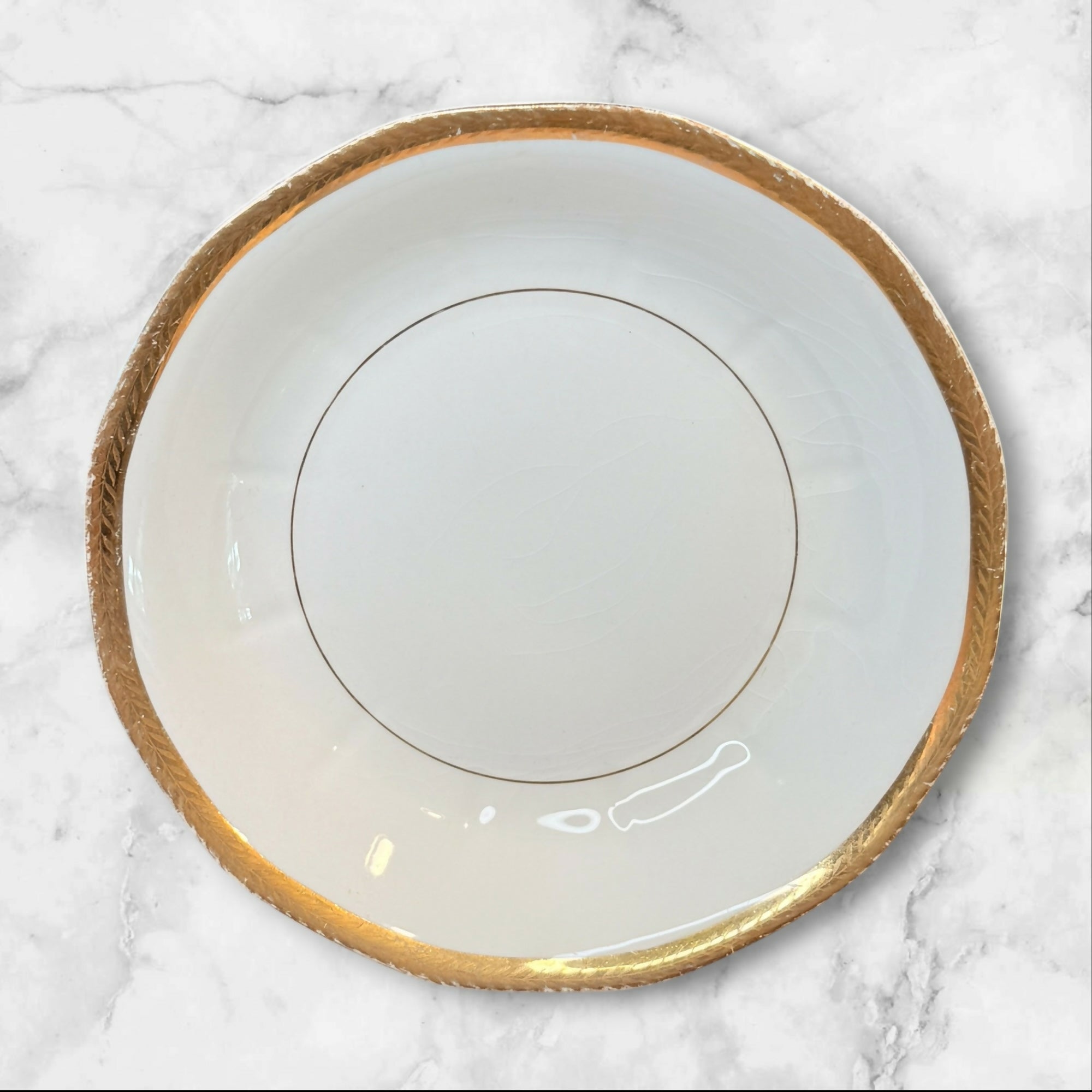 La Roi 18K Gold Rim Soup Bowls | Set of 5 | Vintage | Good Condition