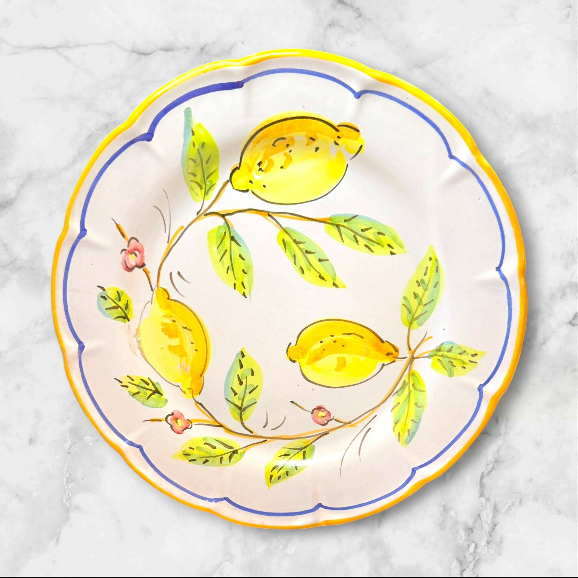 Gumps Handpainted Italian Fruit Dinner Plates Set of 5 | Gently Used