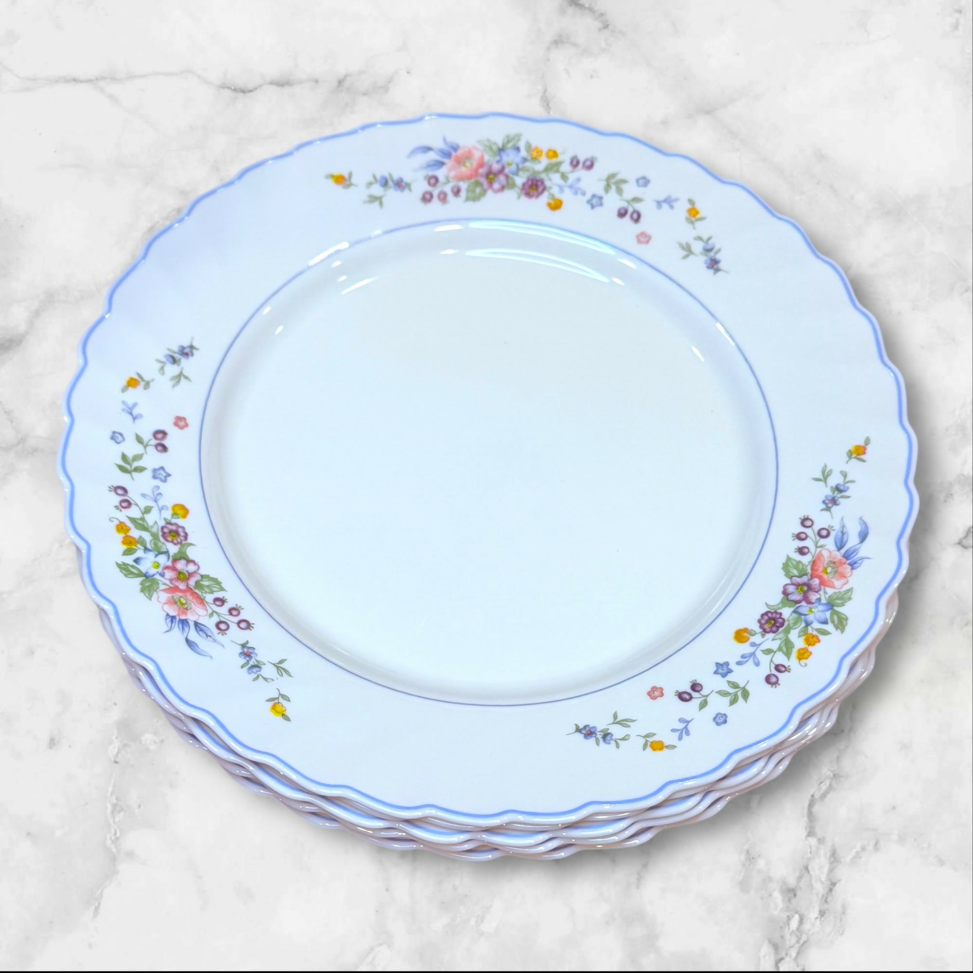 Arcopal Victoria Floral Dinner Plates | Set of 5 | Excellent