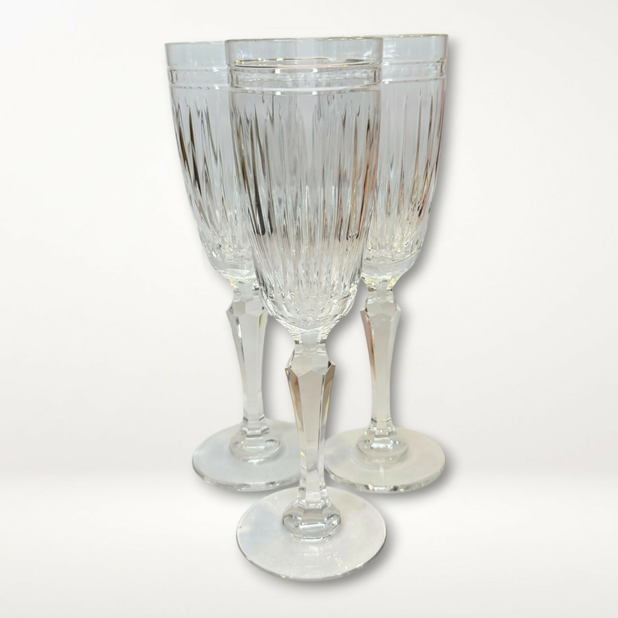 Waterford Crystal Hanover Champagne Flutes | Set of 3 | Vintage | Excellent