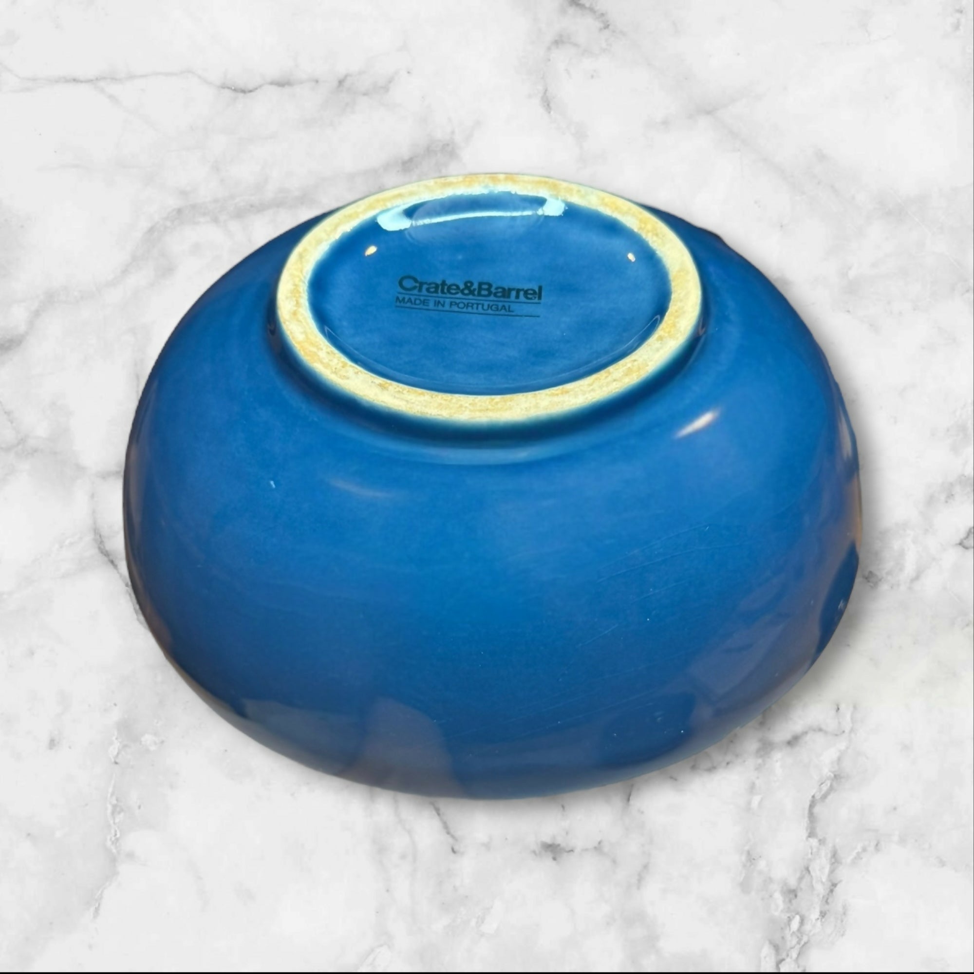 Crate & Barrel Portugal Blue Oval Bowls | Set of 3 | Minor Chips & Crazing