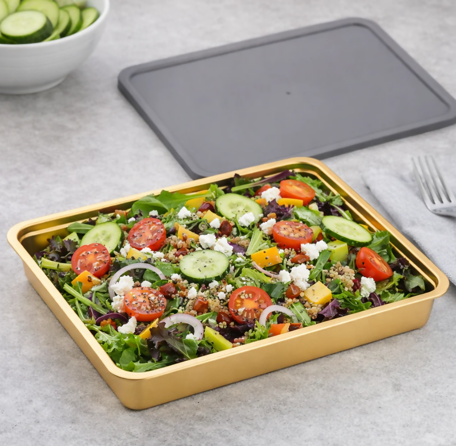 Anygleam Gold Stainless Steel Crisper Box – 2Pcs Food Grade Food Storage Container with Lid
