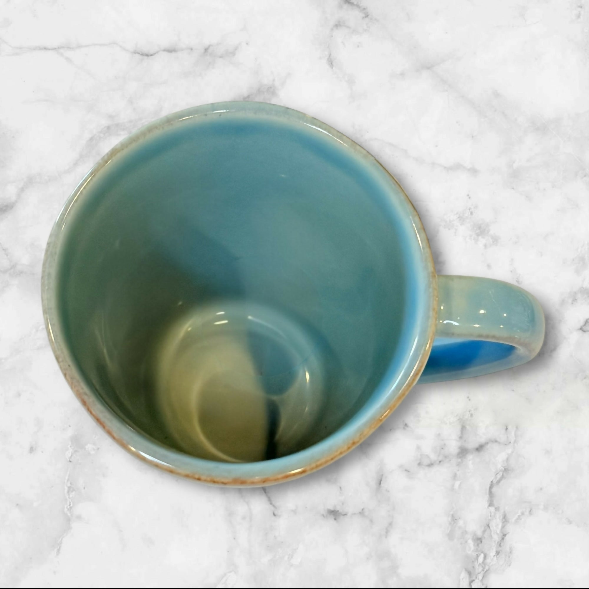 Crate & Barrel Marin Blue Stoneware Mugs | Set of 2 | Excellent Condition