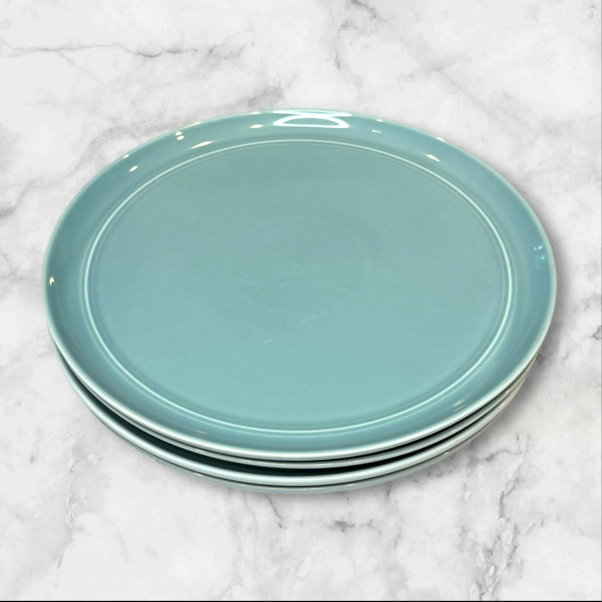 Crate & Barrel Hue Blue Dinner Plates | Set of 4 | Aaron Probyn | Great Condition