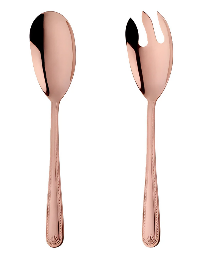 Anygleam Rose Gold Giant Spoon & Fork Set – 2-Piece Stainless Steel