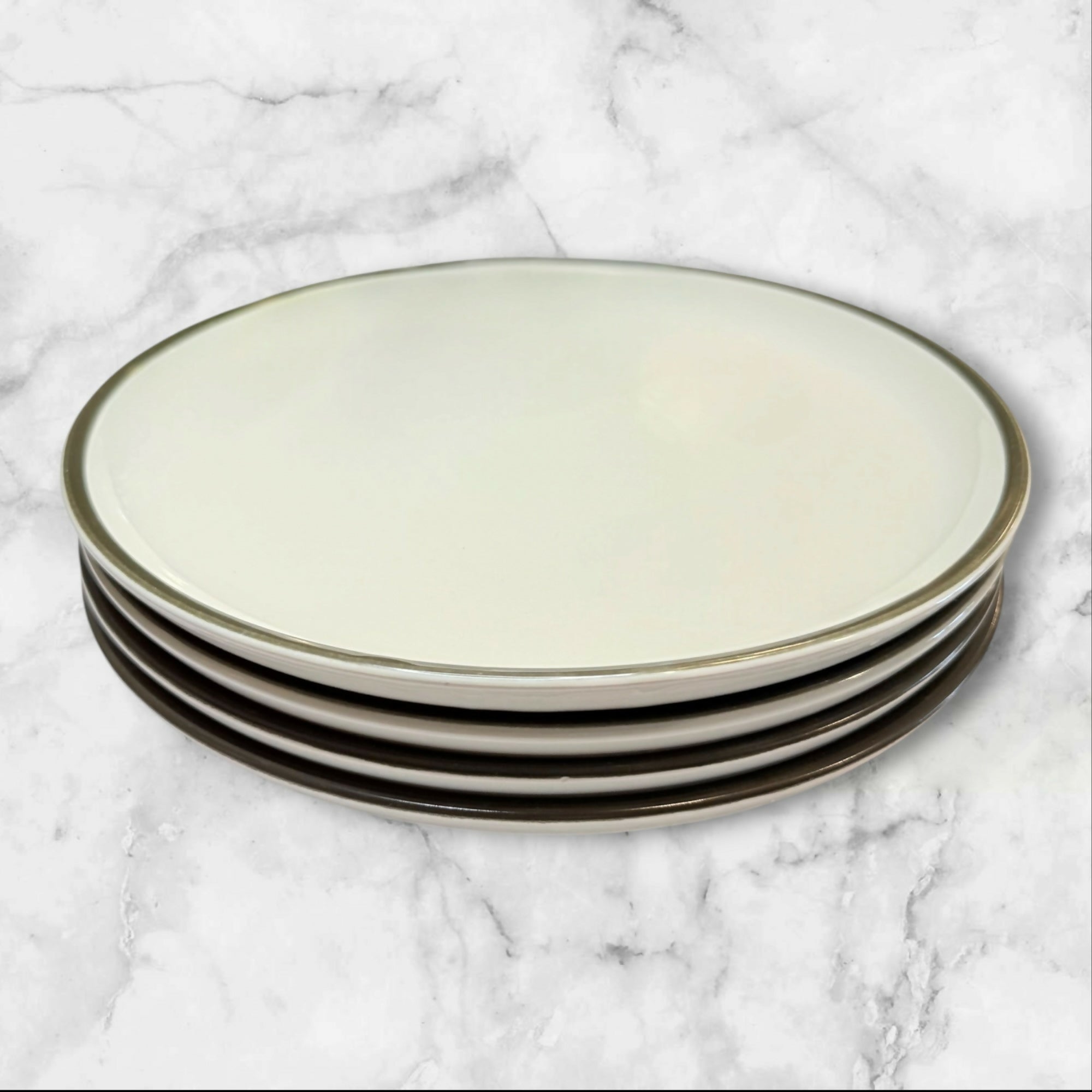 Denby-Langley Summit White Dinner Plates | Set of 4 | Great Condition