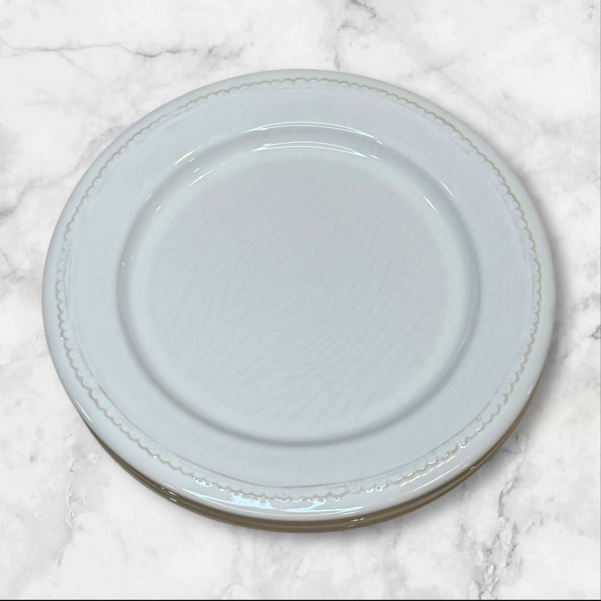 Pottery Barn Napoli White Dinner Plates | Set of 3 | Good Condition