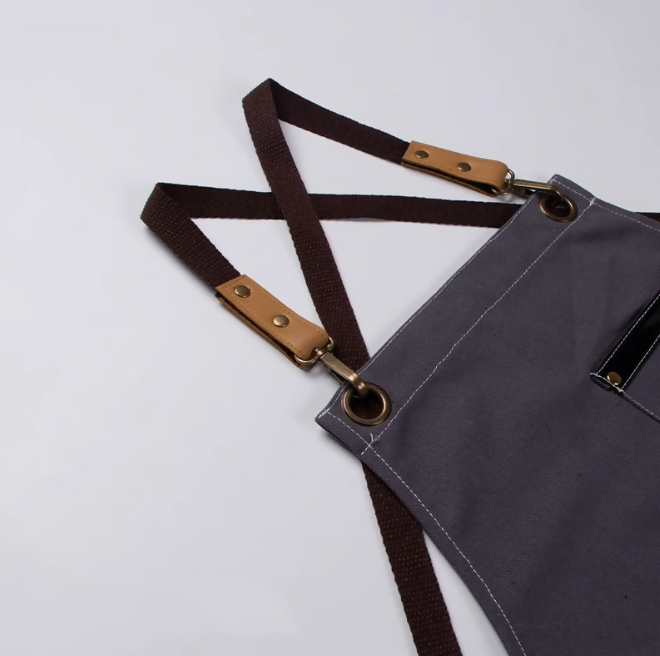 Anypron Brown Gardening Apron Waterproof Canvas Full Body Adjustable Unisex