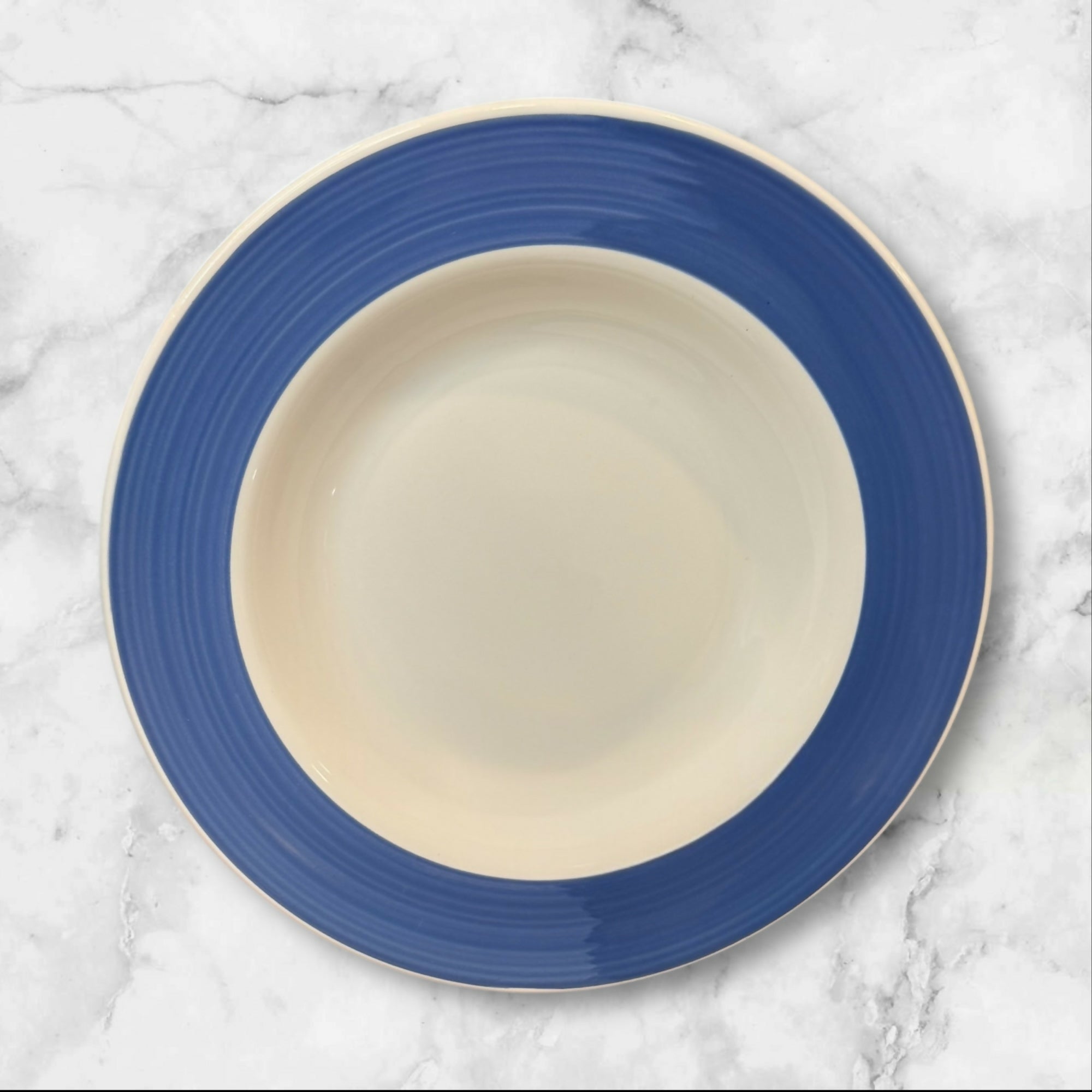 La Primula Italy Blue Rim Soup Bowls | Set of 4 | Excellent Condition