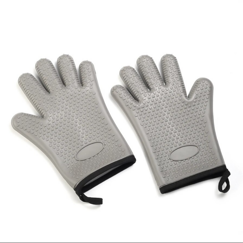 Anygleam Insulation Gloves 2pc Silicone Kitchen Accessories with Inner Cotton Heat Resistant Tool Kit Kitchenware for Cooking and Baking