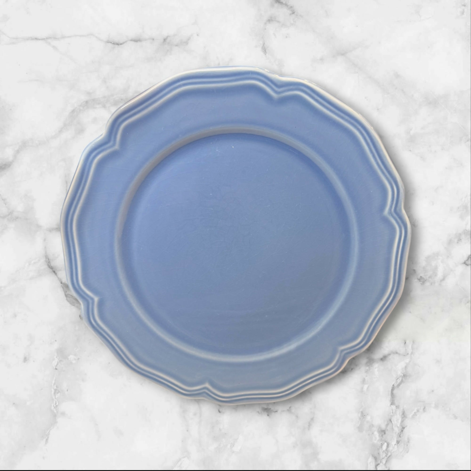 Williams Sonoma Baroque Light Blue Dinner Plates | Set of 4 | Good Condition