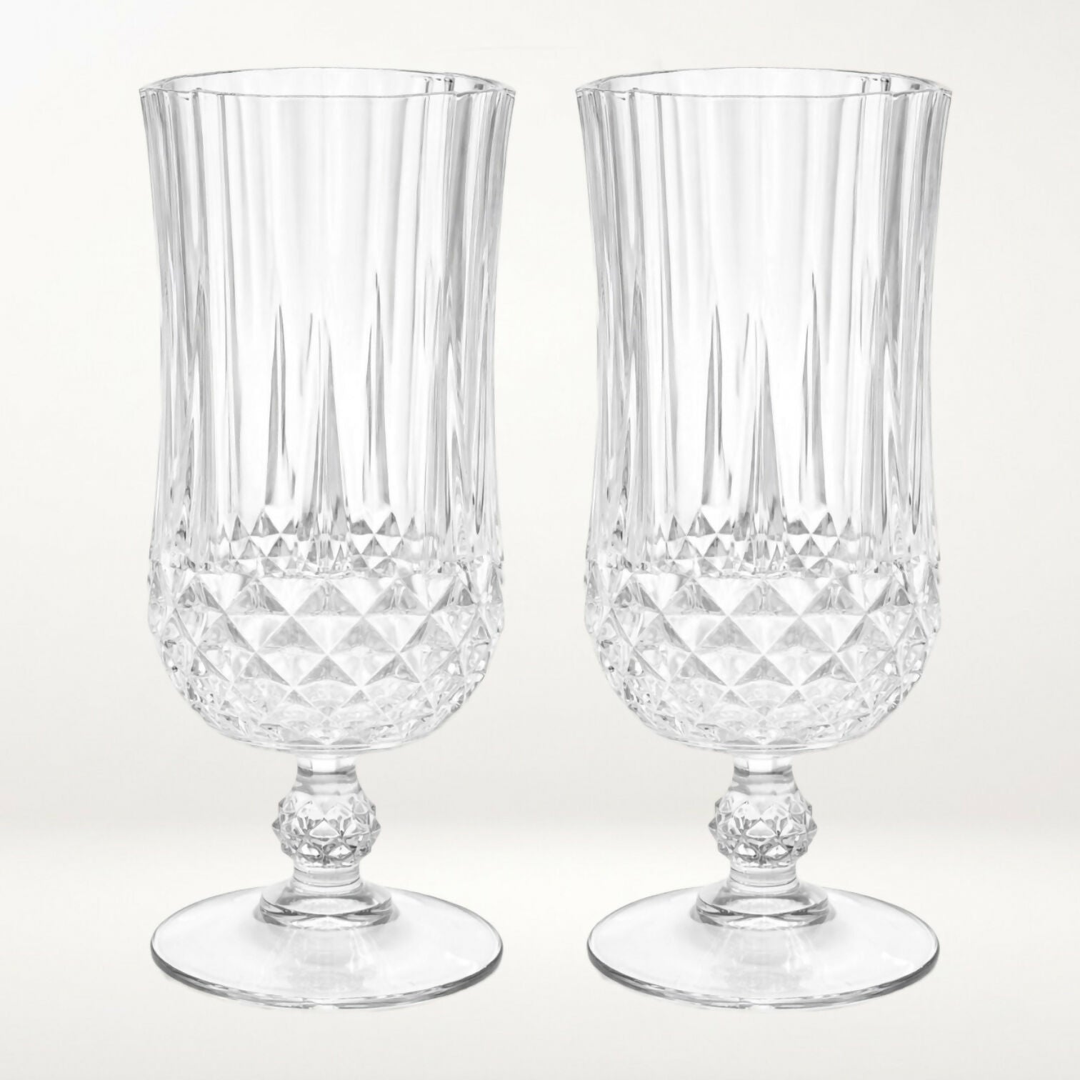 Cristal D’Arques Longchamp Clear Crystal Iced Tea Glasses | Set of 3 | Excellent Condition