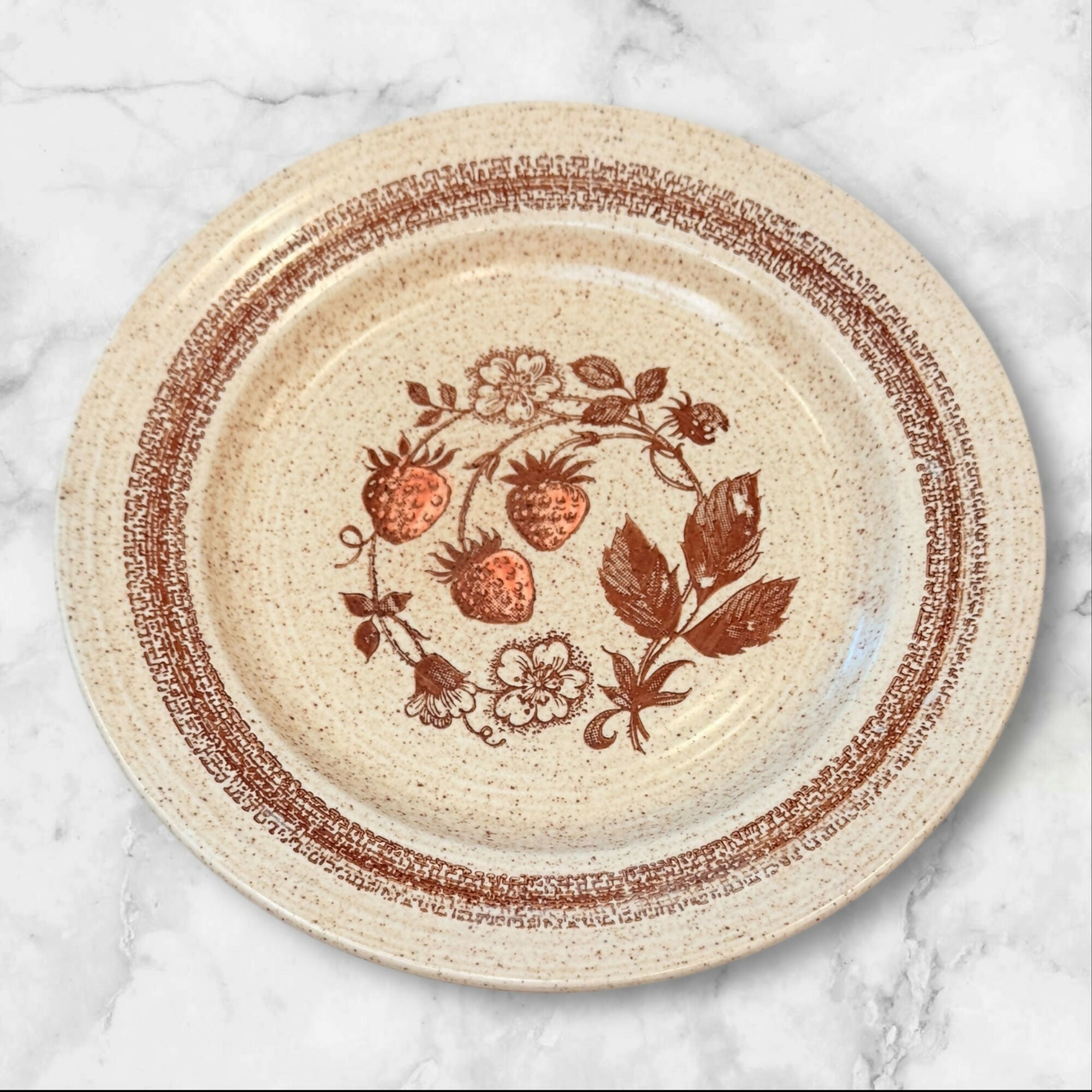 Churchill Homespun Wild Strawberry Dinner Plates | Set of 2 | Great Condition