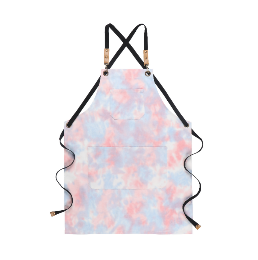 Anypron Purple Tie-Dye Cotton Apron Unisex for Cafe Restaurant Work