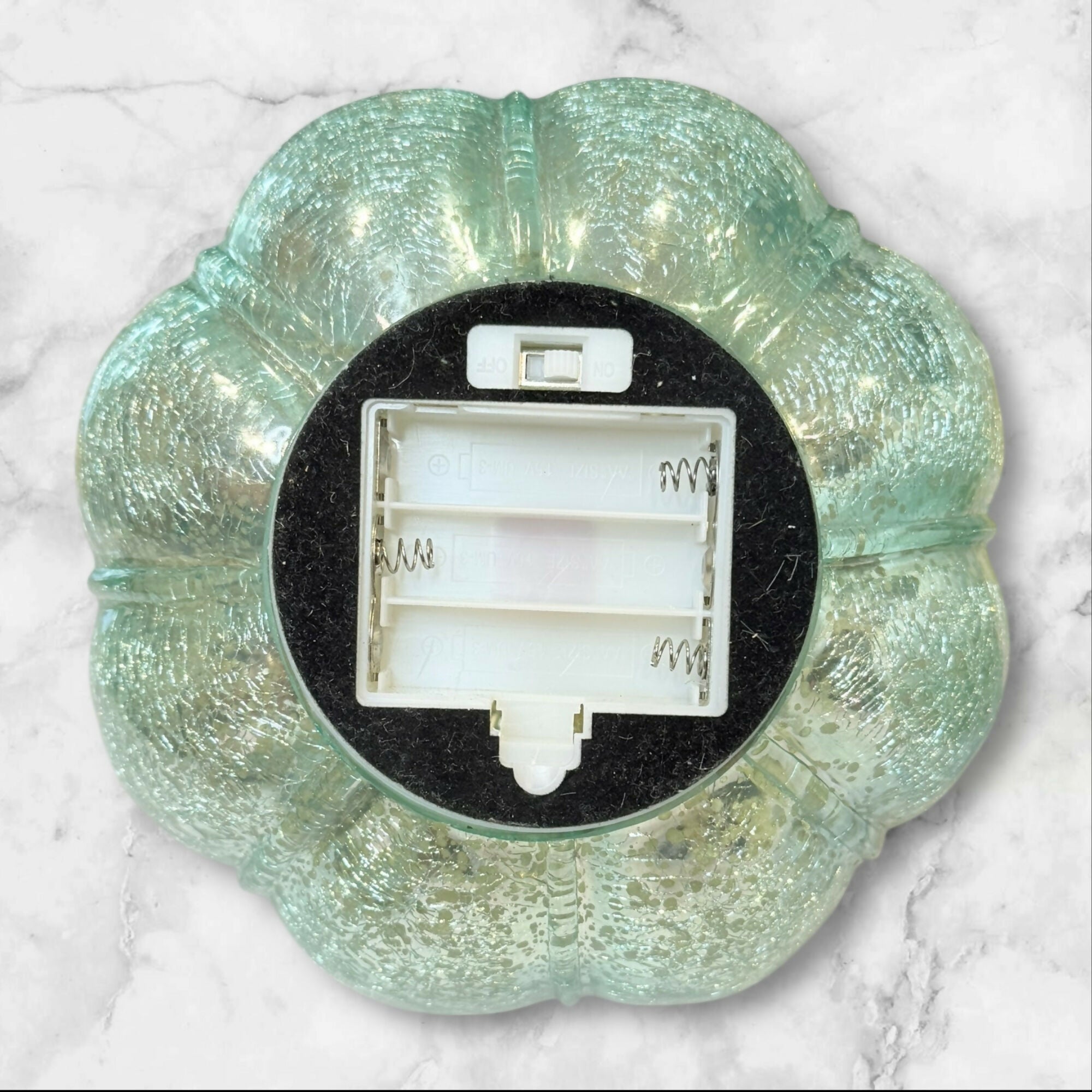 Bella Lux Velvet Pumpkins w/ Teal Crackle Glass Pumpkin | Set of 3 | New