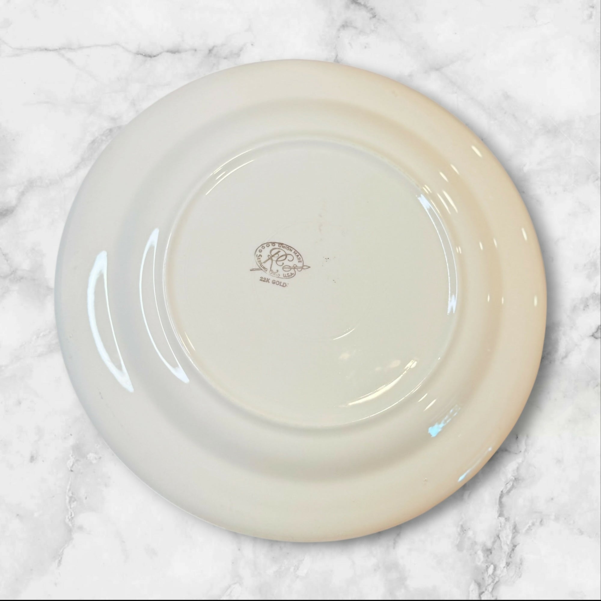 Union Made 22K Gold Floral Dinner Plates | Set of 4 | Vintage Condition