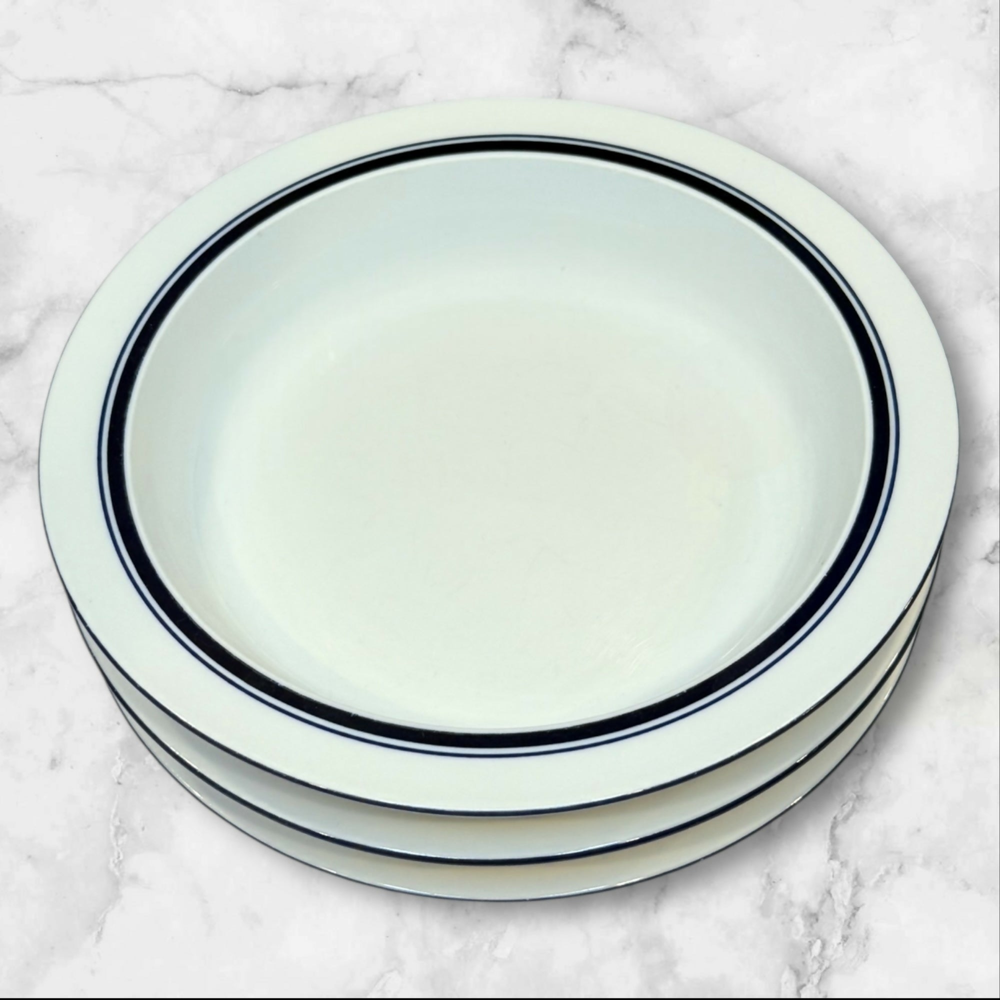 Dansk Christianshavn Blue Rim Soup Bowls Portugal | Set of 3 | Excellent Condition