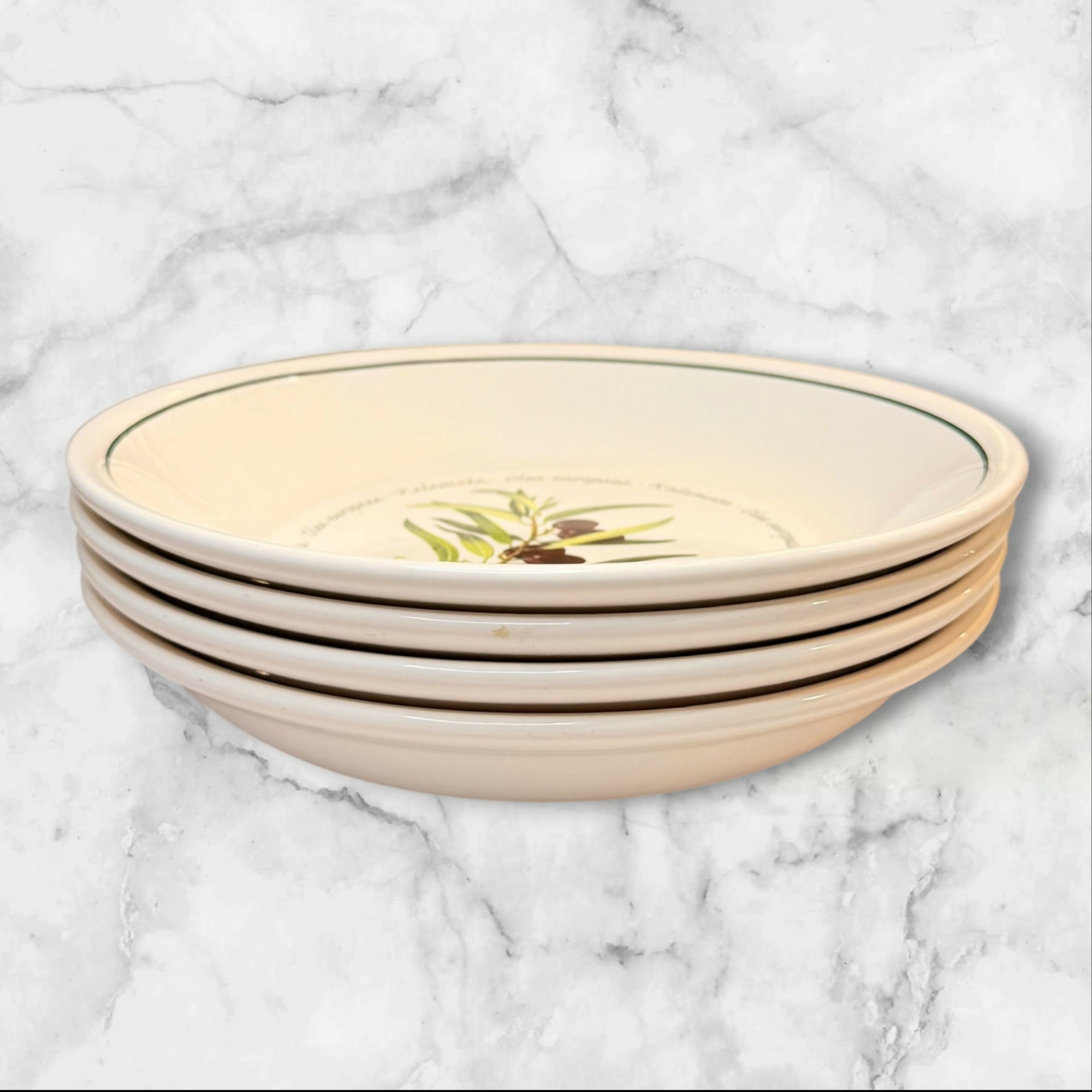 Williams Sonoma WSO20 Olive Pasta Bowls | Set of 4 | Great Condition