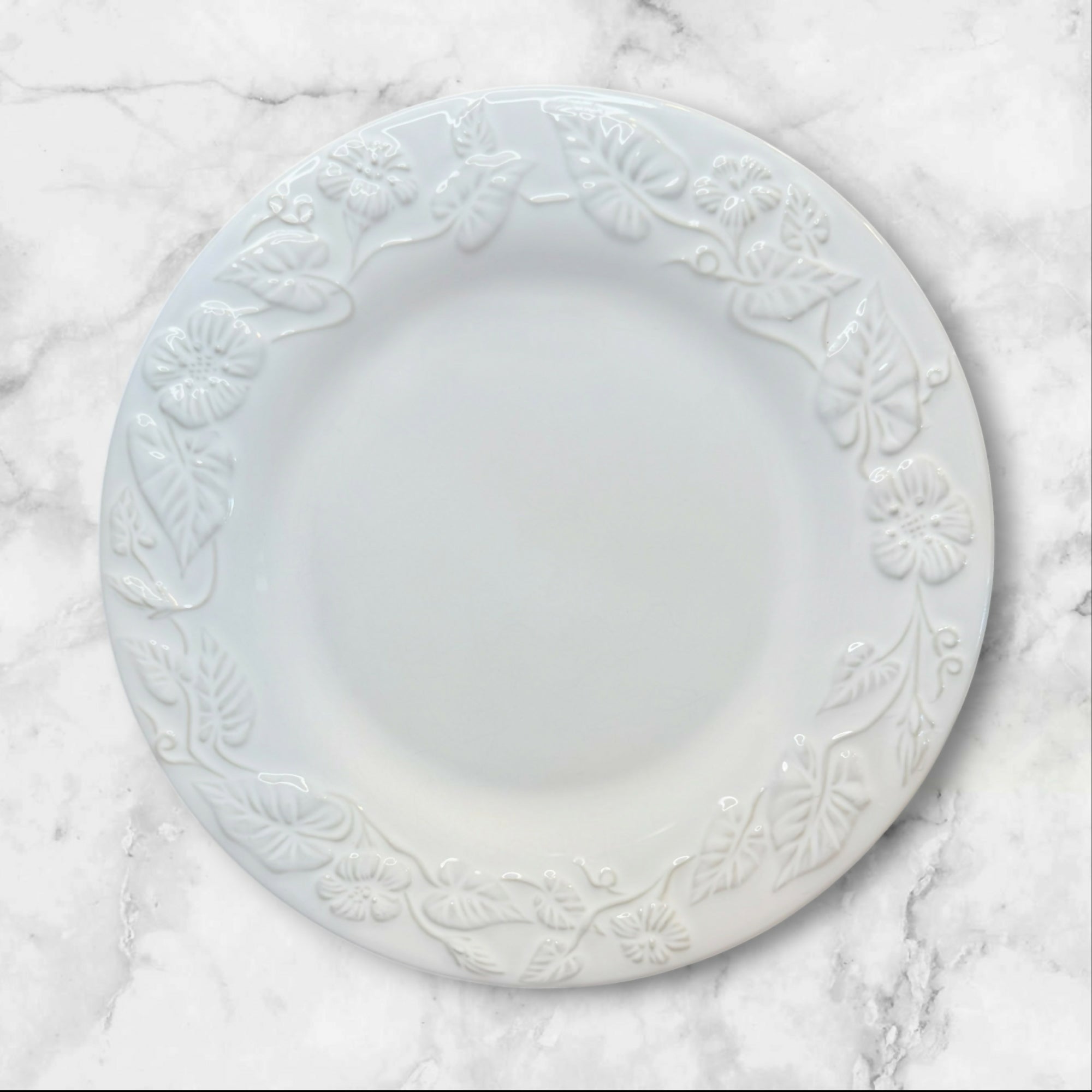 Made in Portugal Embossed Floral Dinner Plates Set of 6 | Great Condition