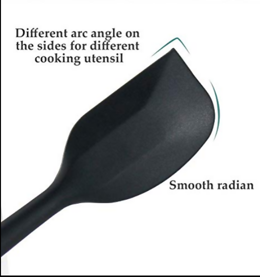 Anygleam Silicone Black Seamless Spatula 4 Set Kitchen Accessories Baking Utensil Kit Bread Cake Mixing Tools Cooking Scraper Heat Resistant