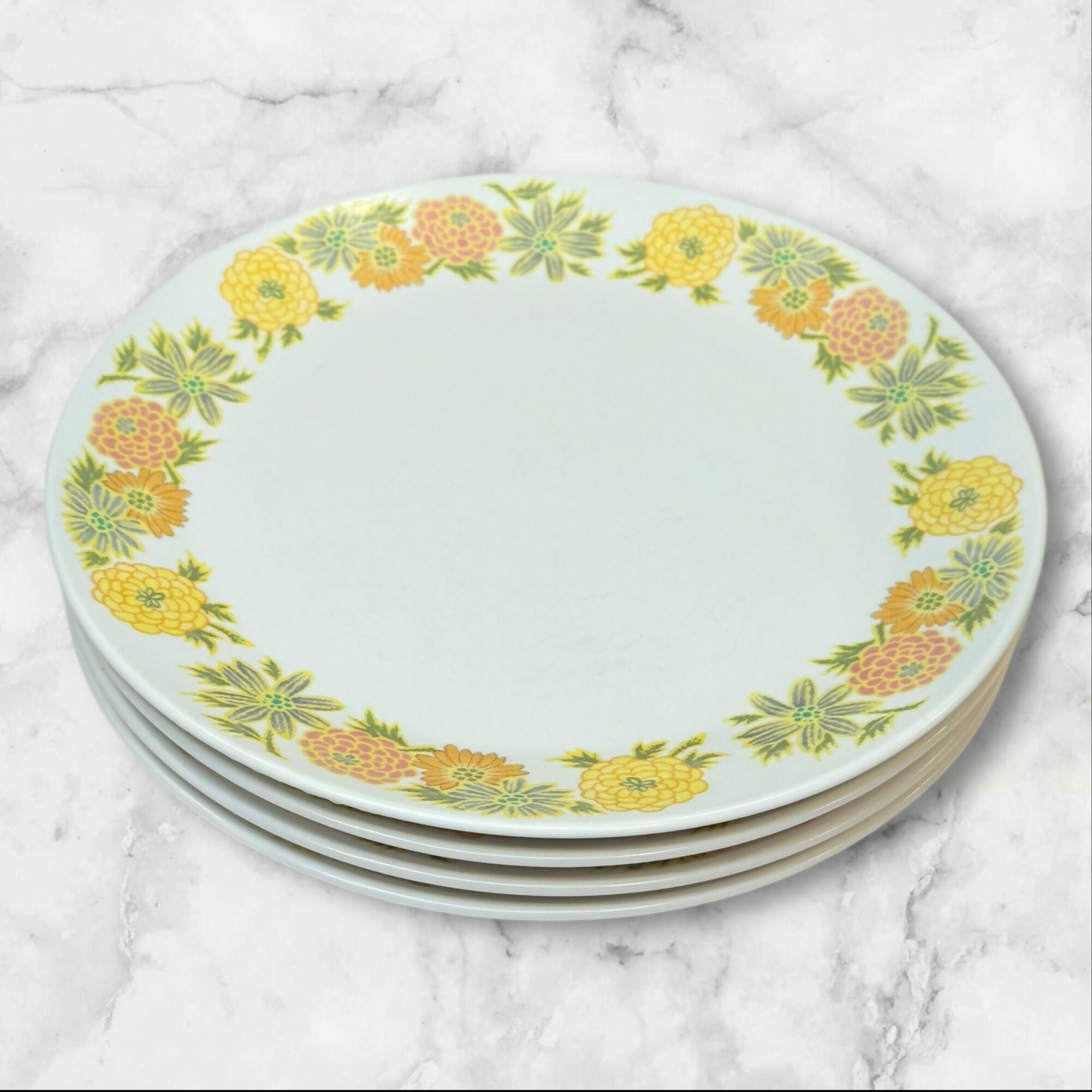 Noritake Sunny Side Floral Dinner Plates | Set of 4 | Excellent Condition