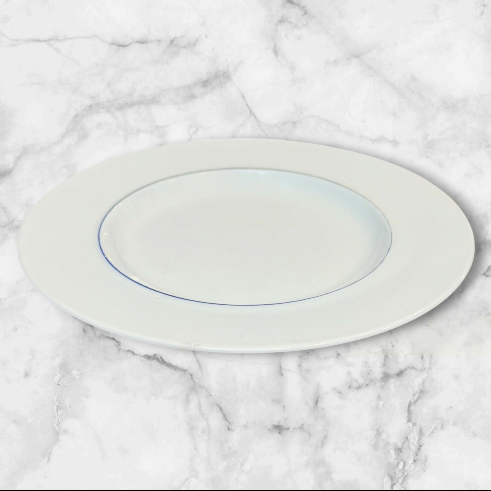 Crate & Barrel Epoch Blue Line Salad Plates | Set of 6 | Fair Condition