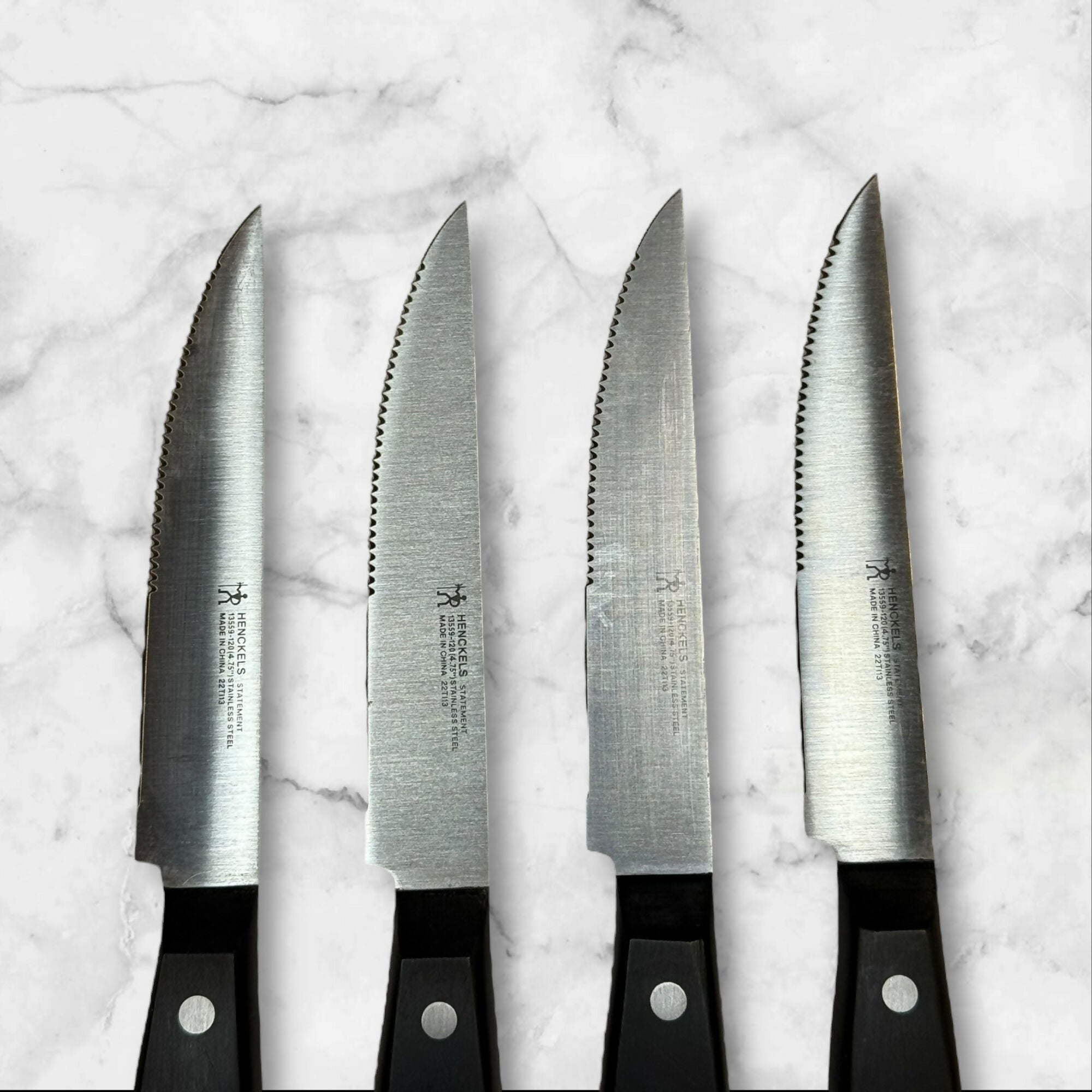Henckels Statement Steak Knives Serrated Black Handle | Set of 4 | Great
