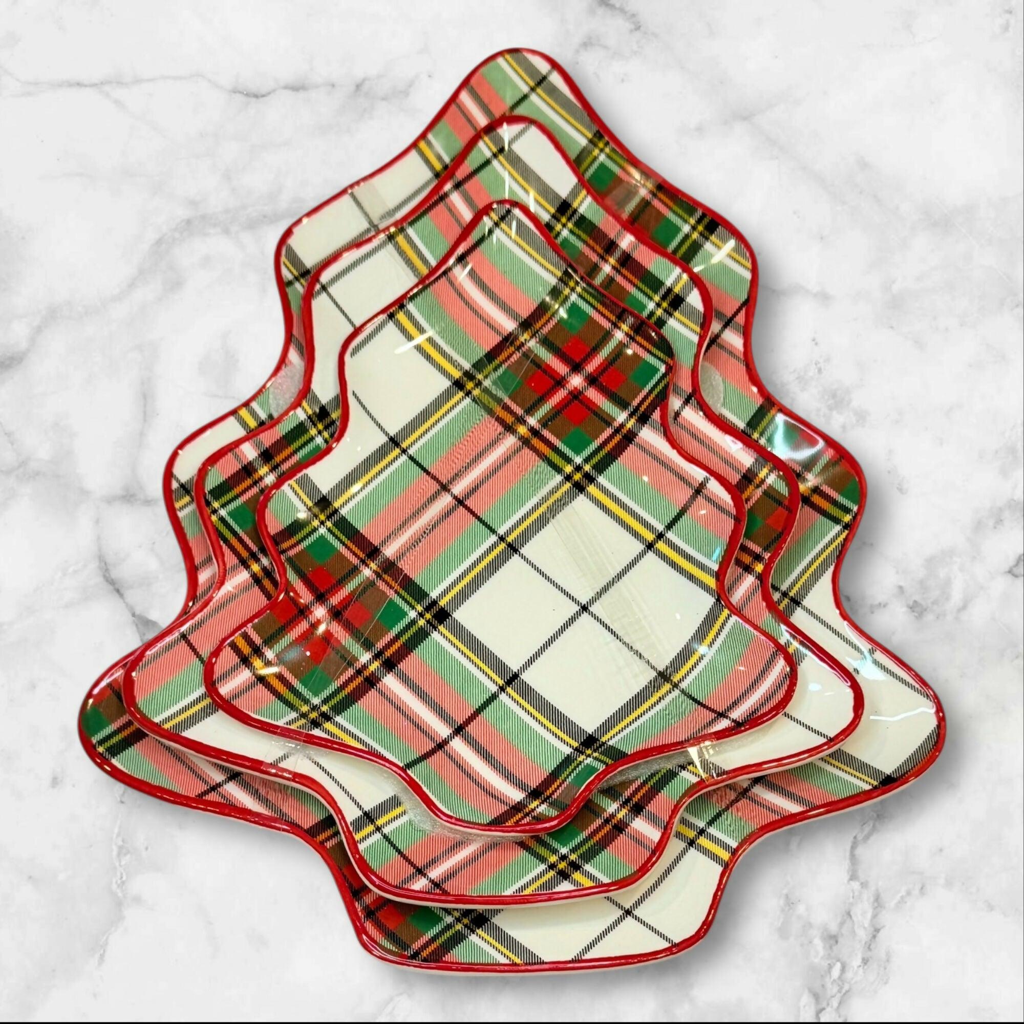 Ashland Peppermint Lane Christmas Tree Serving Plates | 3 Pc | New