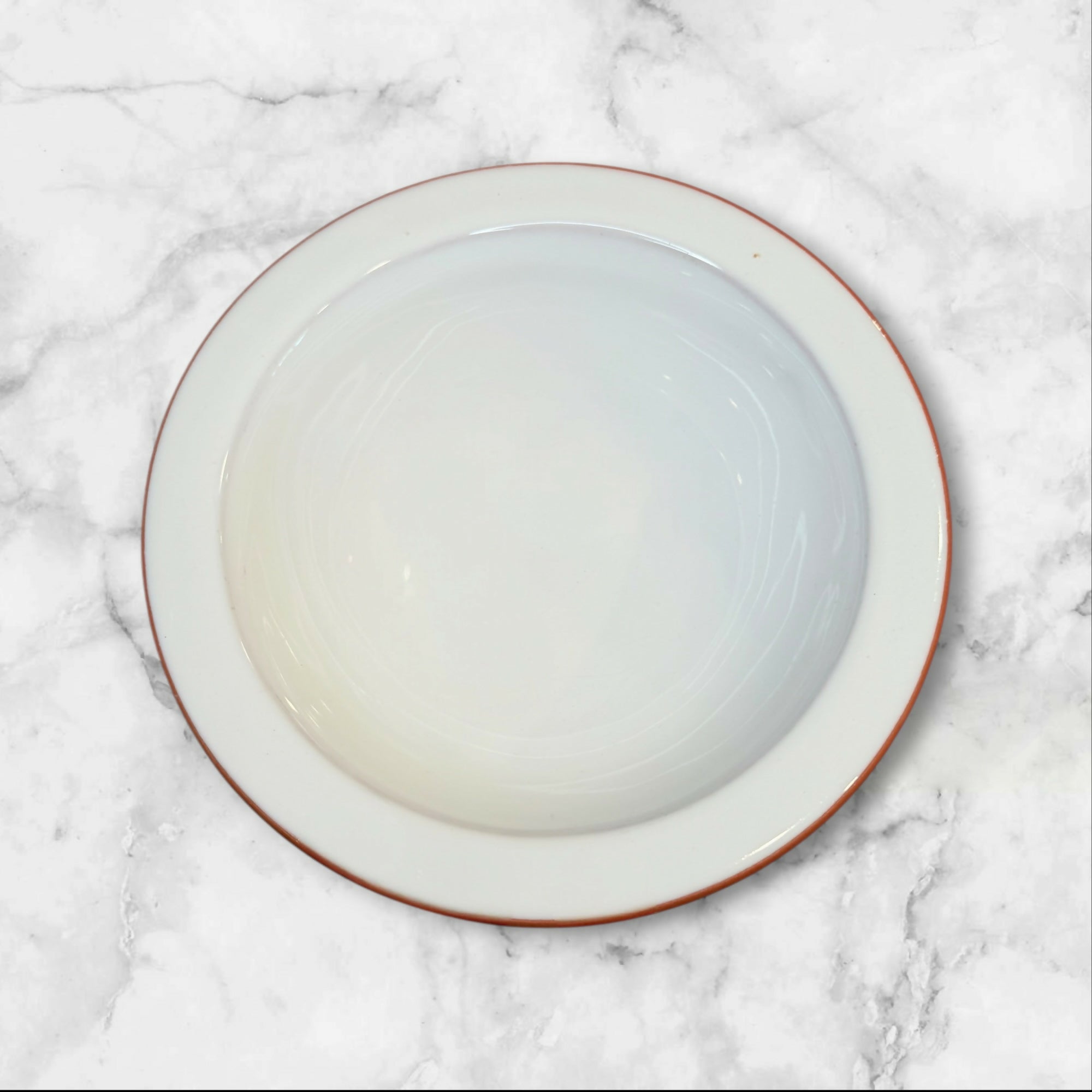 Cost Plus World Market Portugal White Orange Rim Soup Bowls Set of 4