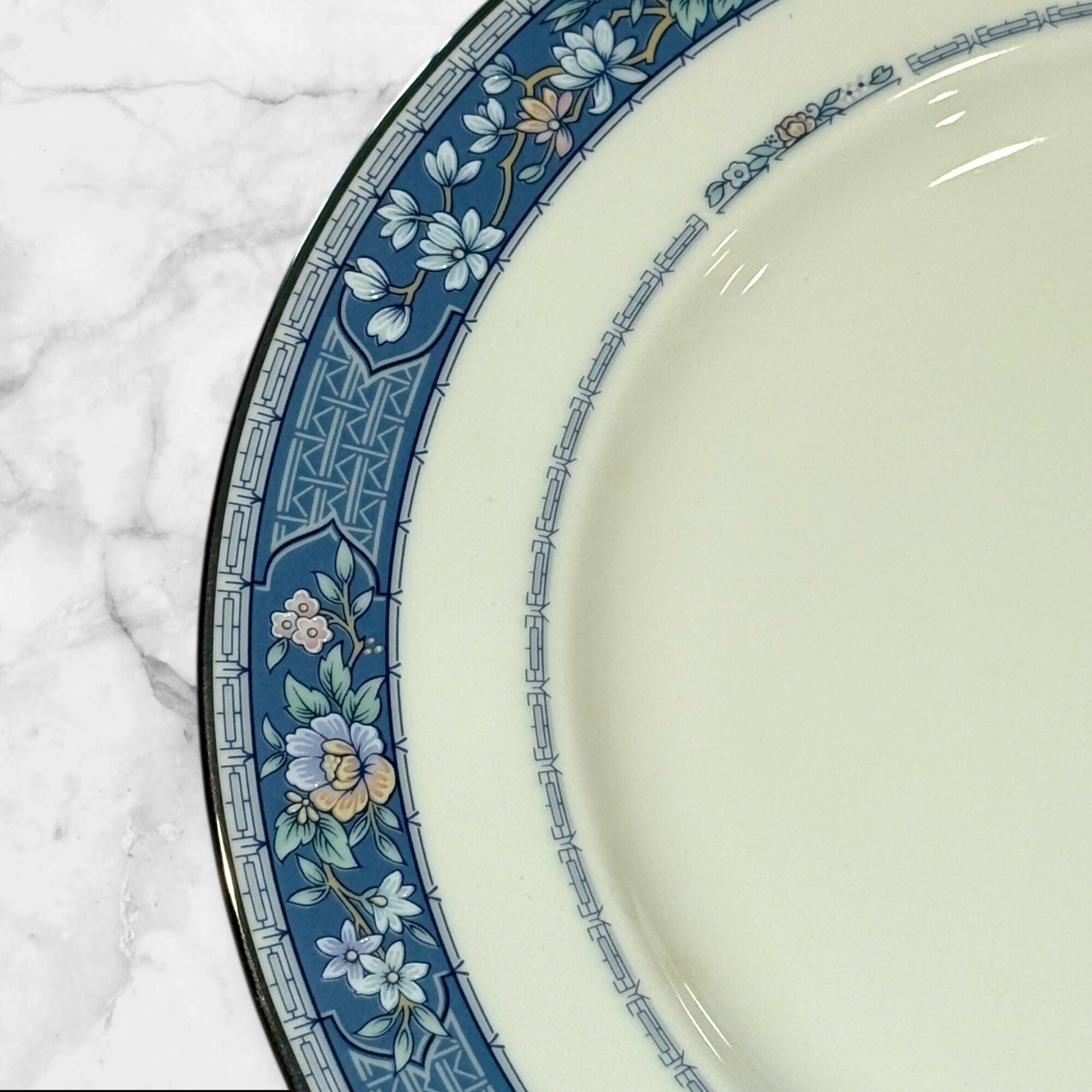 Noritake Randolph Blue Floral Dinner Plates | Set of 4 | Excellent Condition