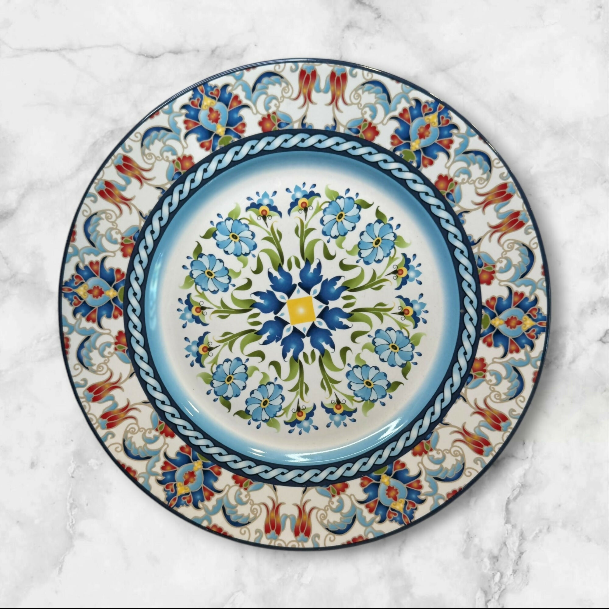 222 Fifth Tunisia Dinner Plates | Set of 4 | Excellent Condition