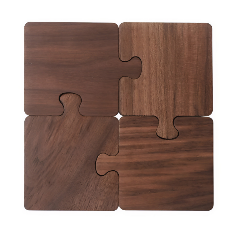 Anygleam Natural Wood 4pcs Wooden Coaster Cup Kitchen Tools Accessories