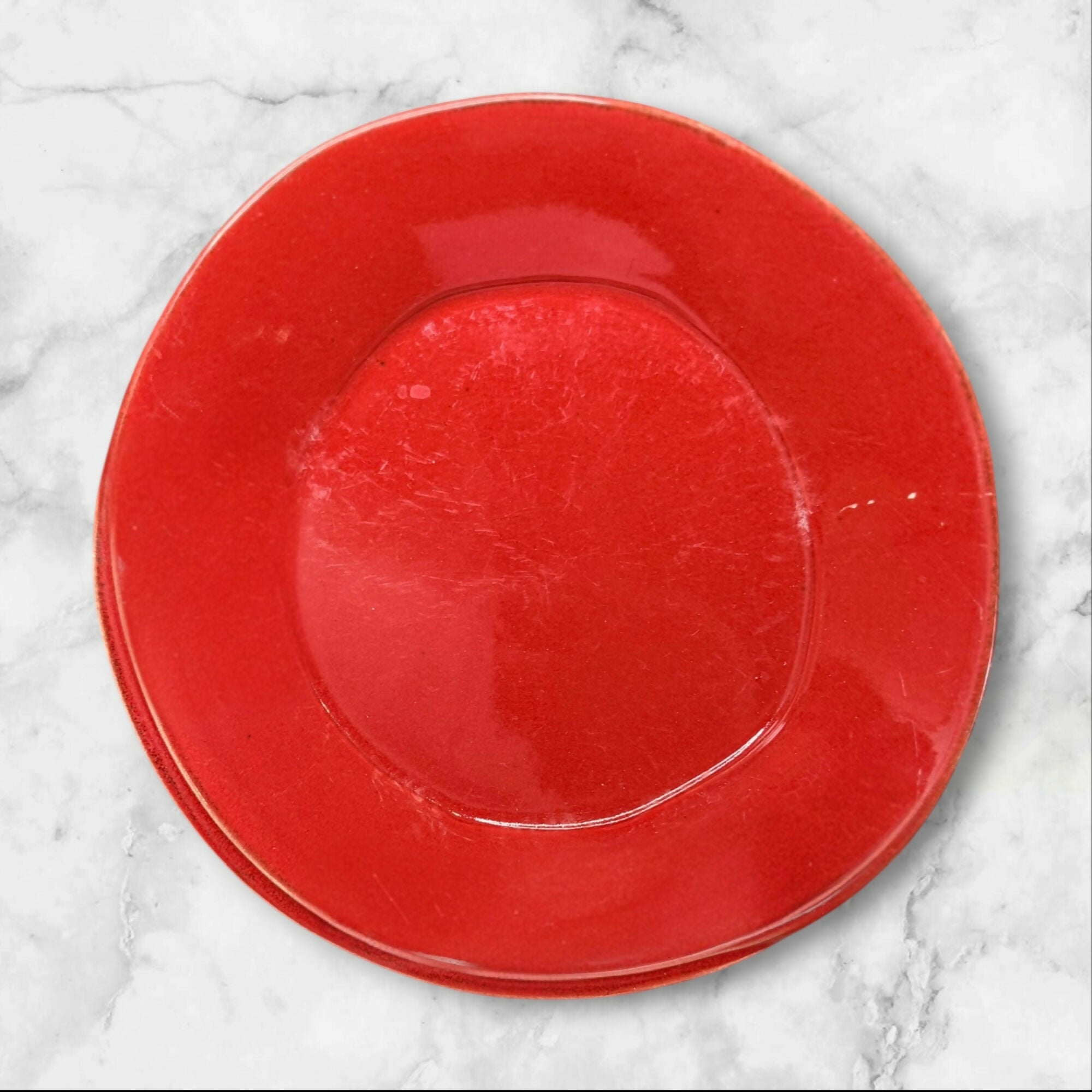 Vietri Lastra Red Pasta Bowls | Set of 6 | Fair Condition