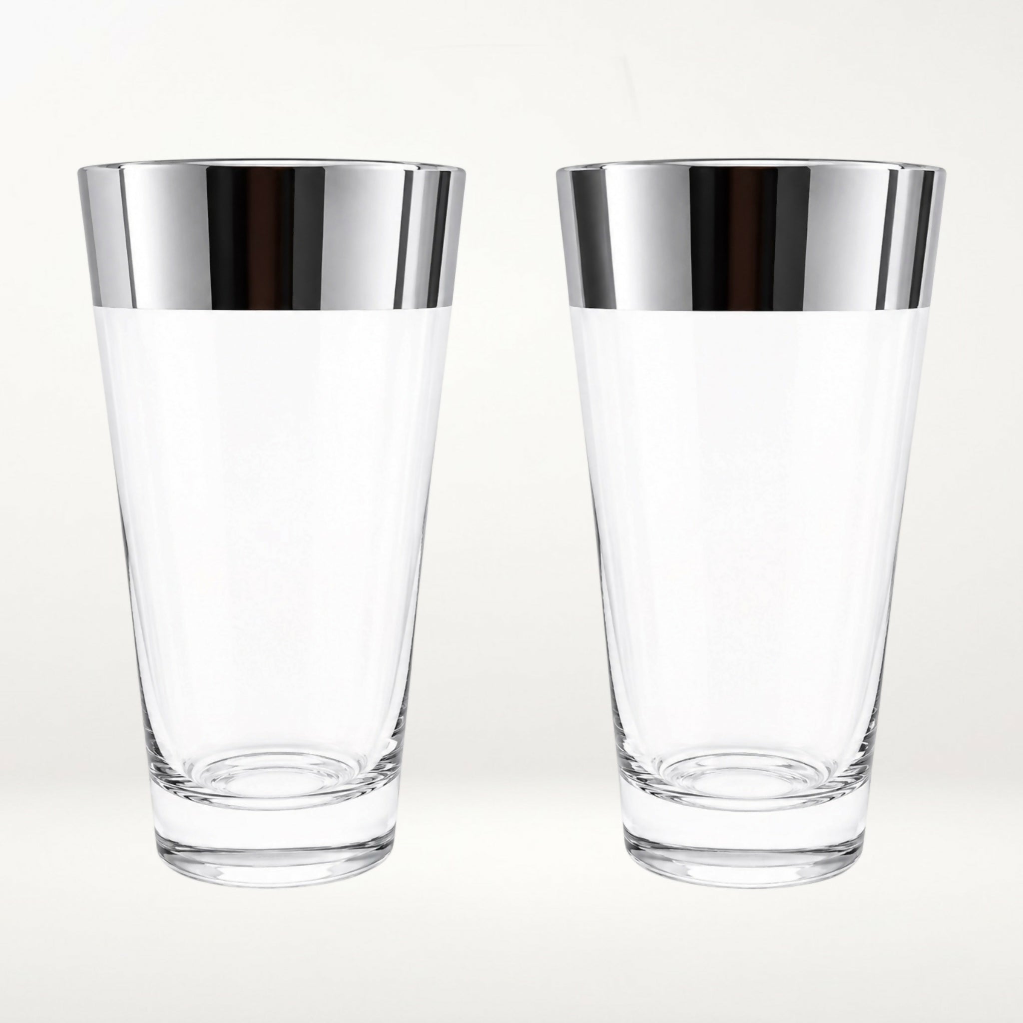 Dorothy Thorpe Silver Band Highball Glasses | Set of 4 | Great Condition