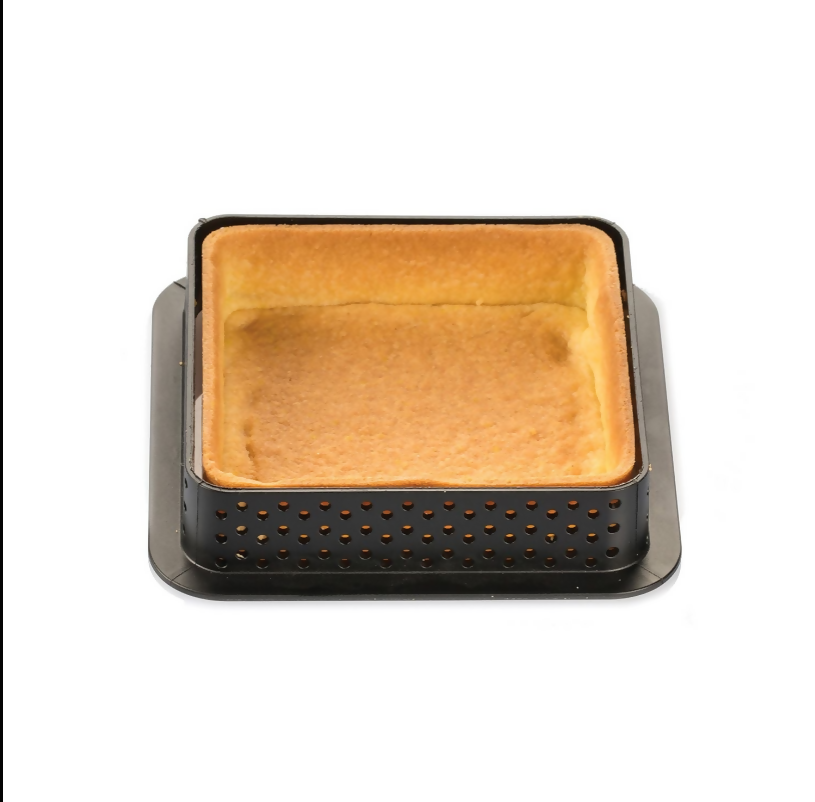 Anygleam Mousse Molder Set Black Square Shape Cutter Perforated Ring Cake Baking Non Stick Equipment