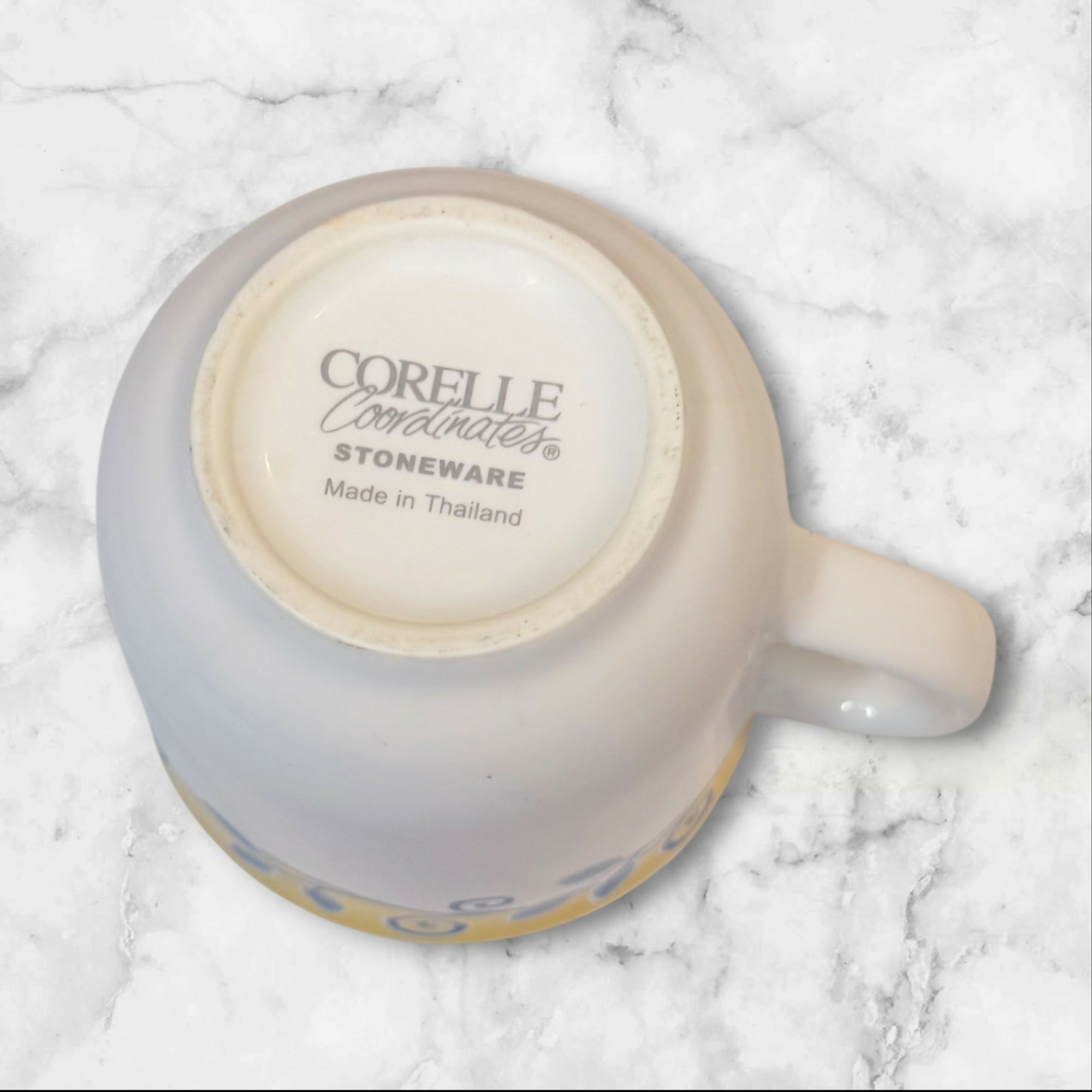 Corelle Casa Flora Coffee Cups Yellow Blue Floral | Set of 2 | Excellent Condition
