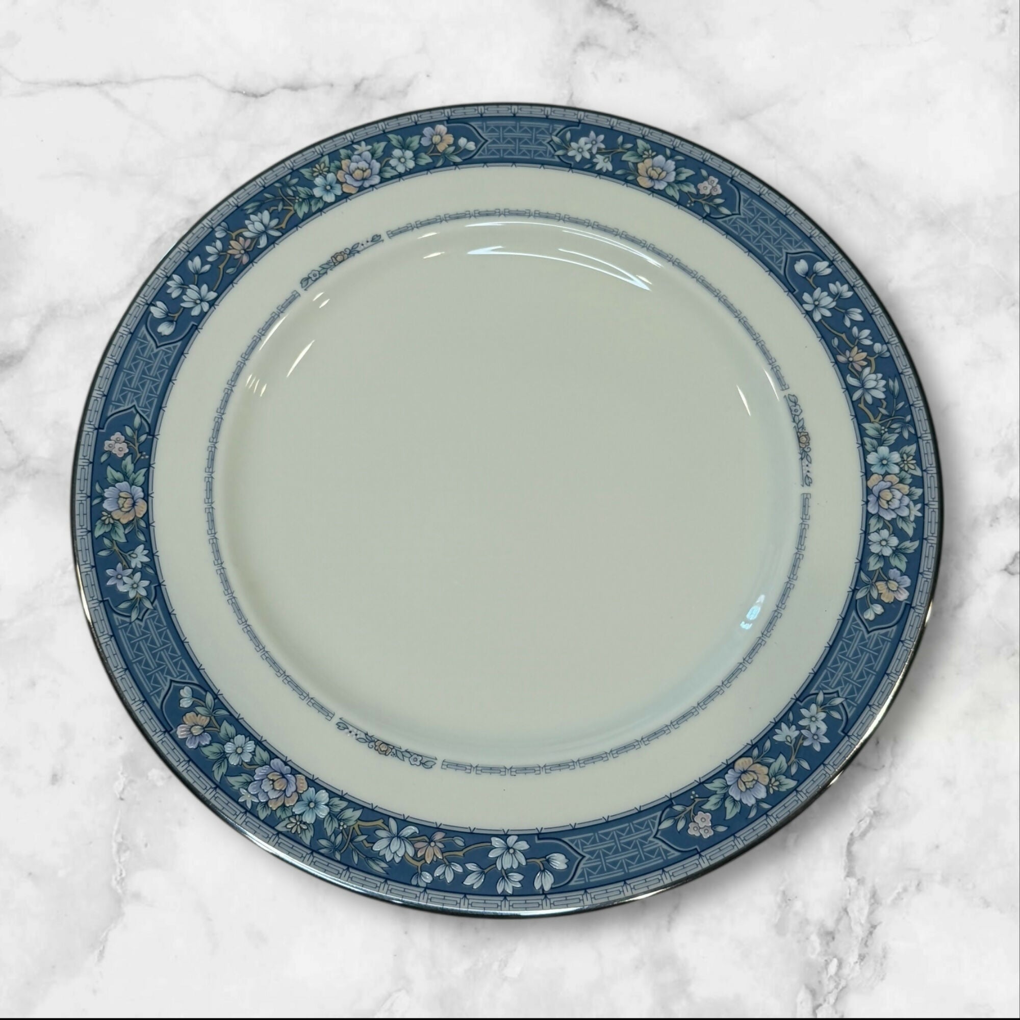 Noritake Randolph Blue Floral Dinner Plates | Set of 4 | Excellent Condition