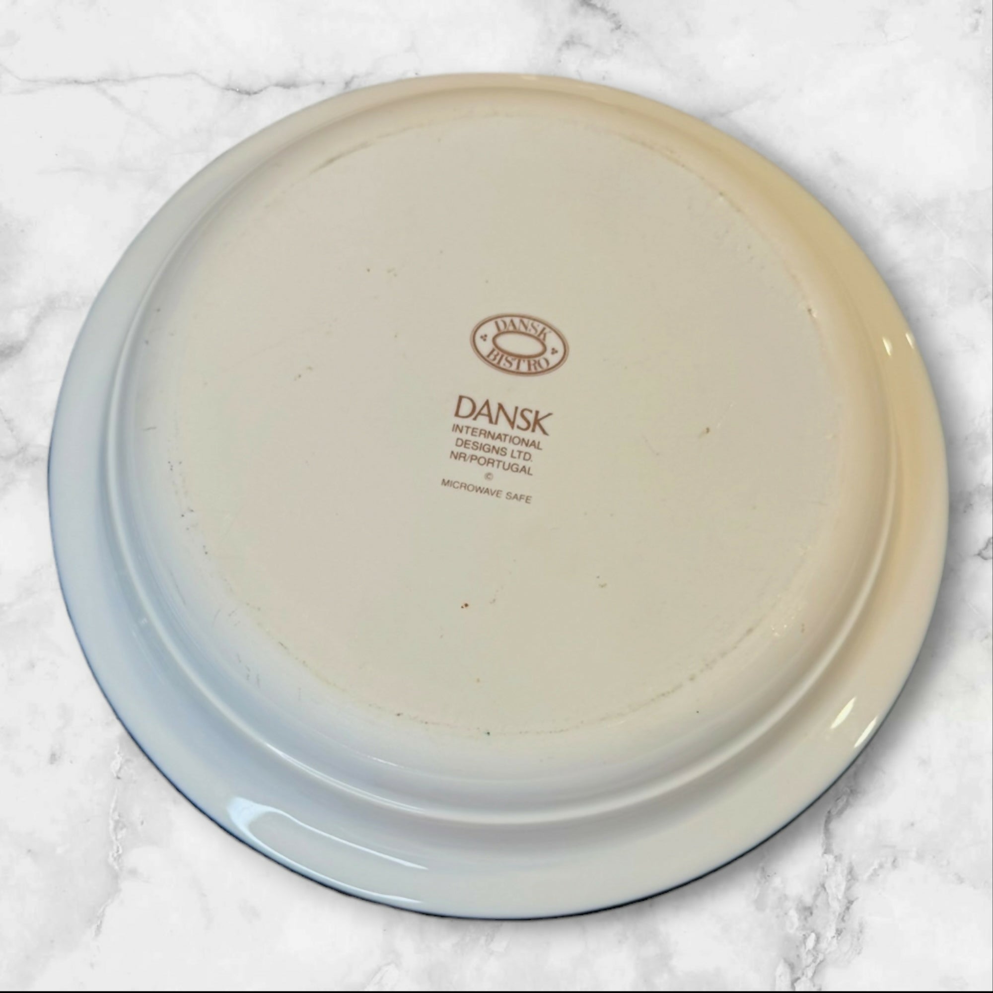 Dansk Christianshavn Blue Rim Soup Bowls Set of 4 Portugal 8” Stoneware