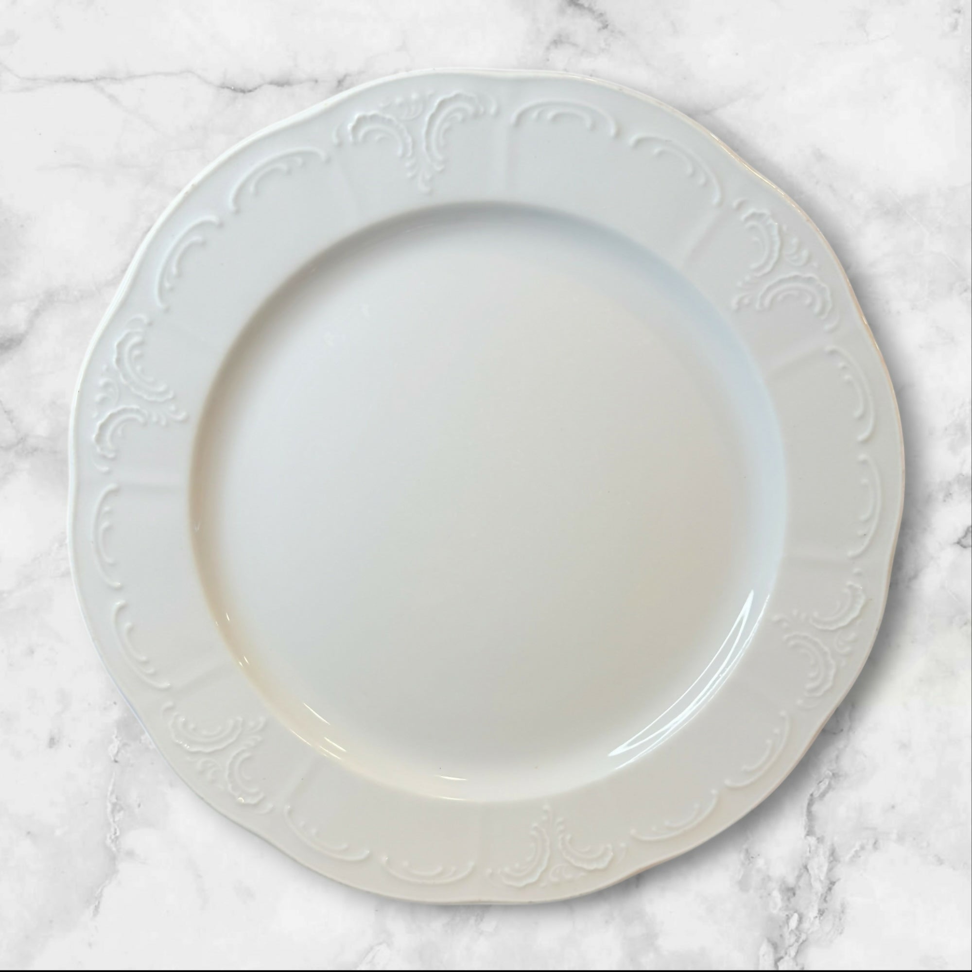 Lilien Embossed Porcelain Dinner Plates Set of 4 | Gently Used Condition