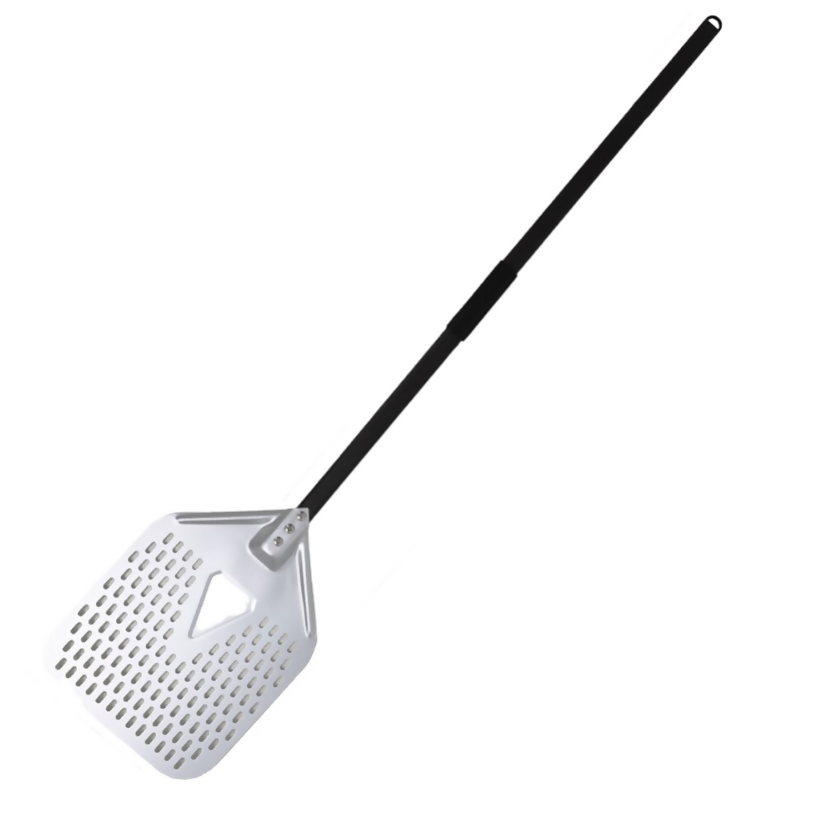 Anygleam Pizza Shovel 25cm X 121cm Silver for Perforated Peel with Metal Handle Oven Turning Baking Accessory